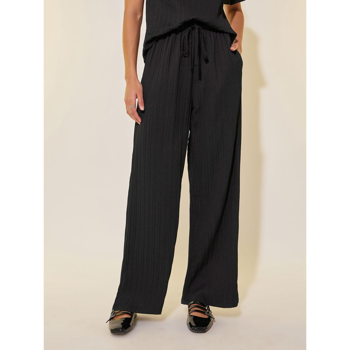 Styli Textured Collared Top and Drawstring Waist Pants Co-Ords-women-clothing-coordsets-image-5