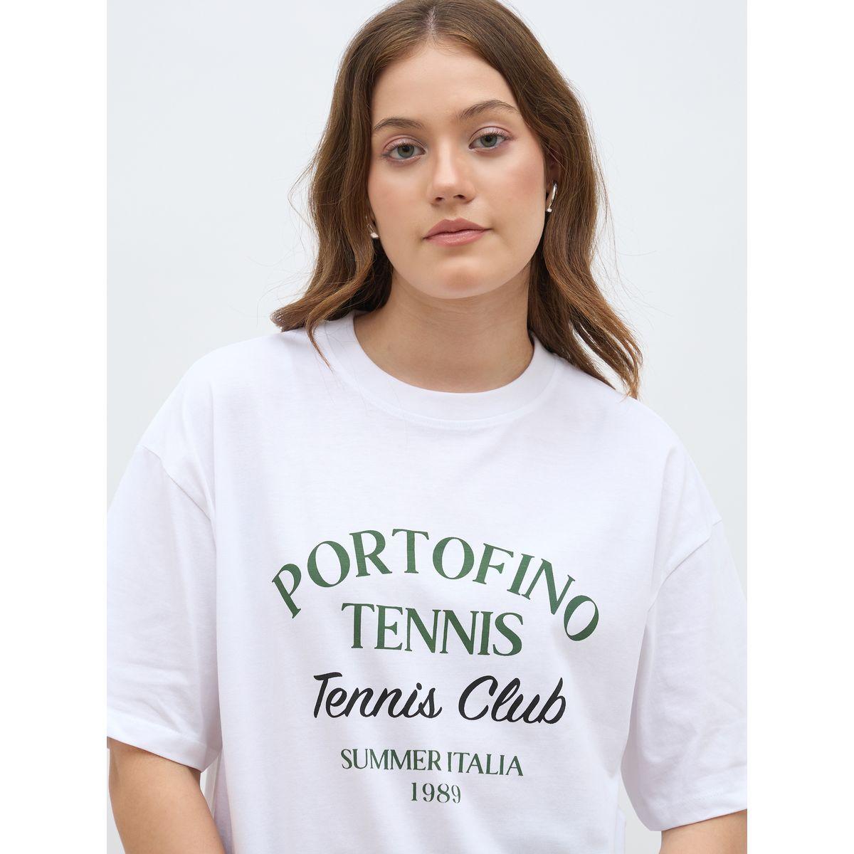 تيشيرت فضفاض مطبع بطبعة كتابة-women-clothing-tshirts-image-4