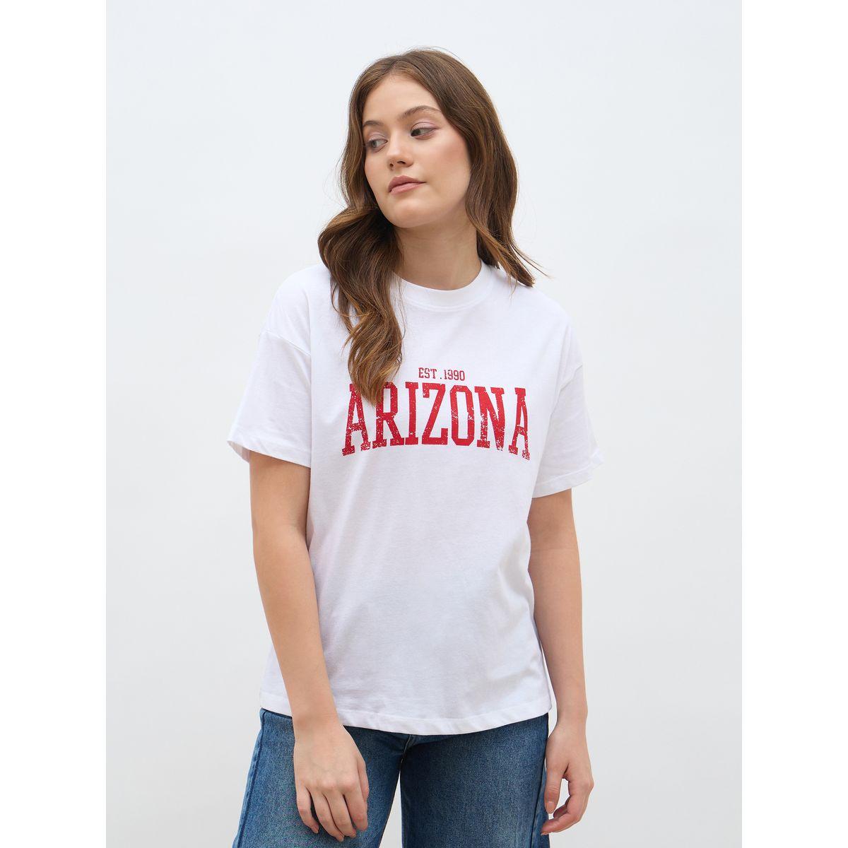 تيشيرت بقصة بوكسي مطبع بكتابة وأكمام قصيرة-women-clothing-tshirts-image-2