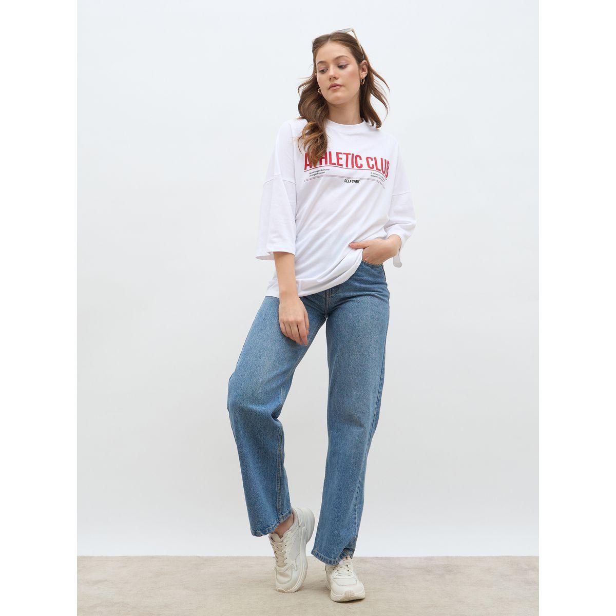 تيشيرت فضفاض بطبعة كتابة-women-clothing-tshirts-image-1