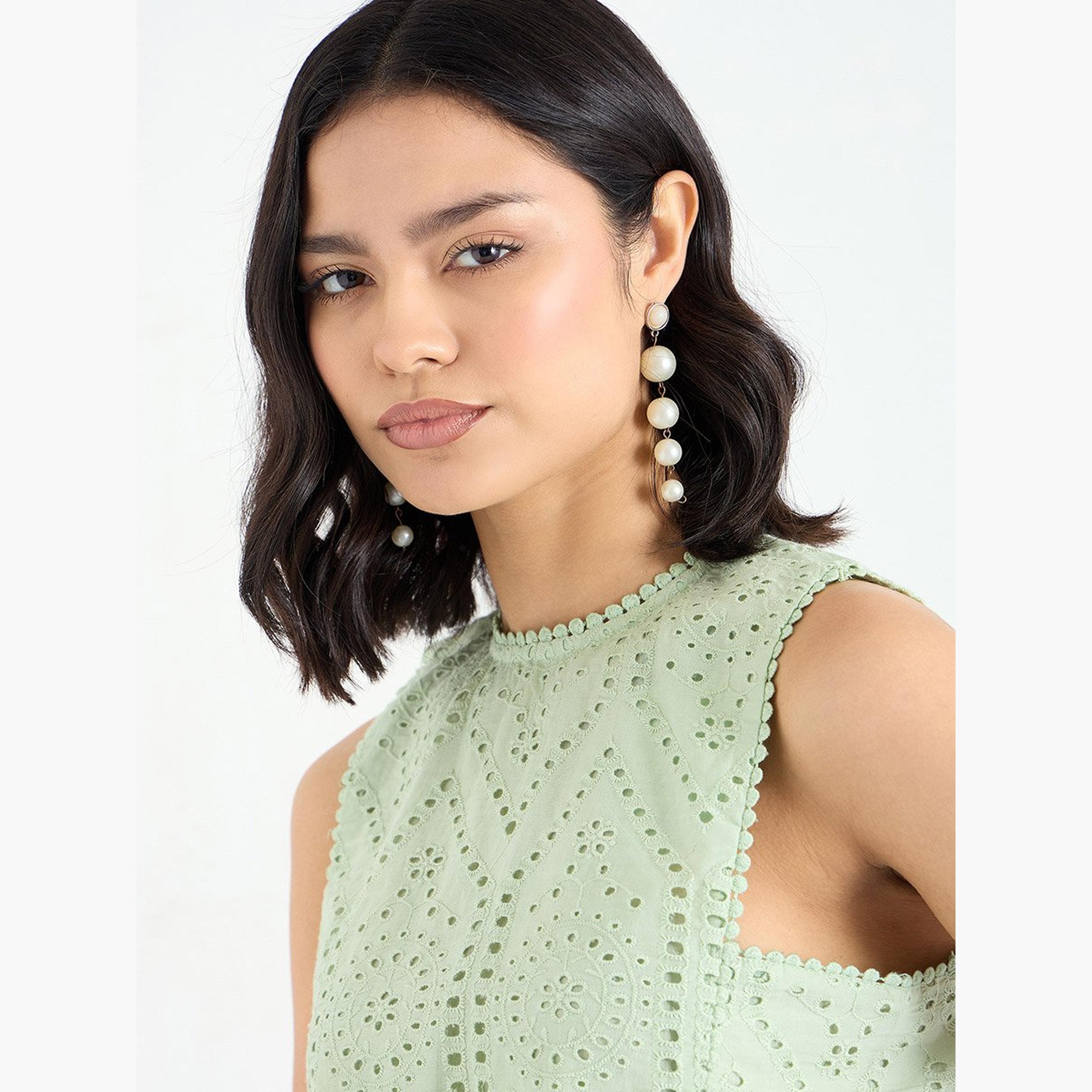 ستايلي - بلوزة شيفلي خضراء بدون أكمام-women-clothing-shirtsandblouses-blouses-image-4