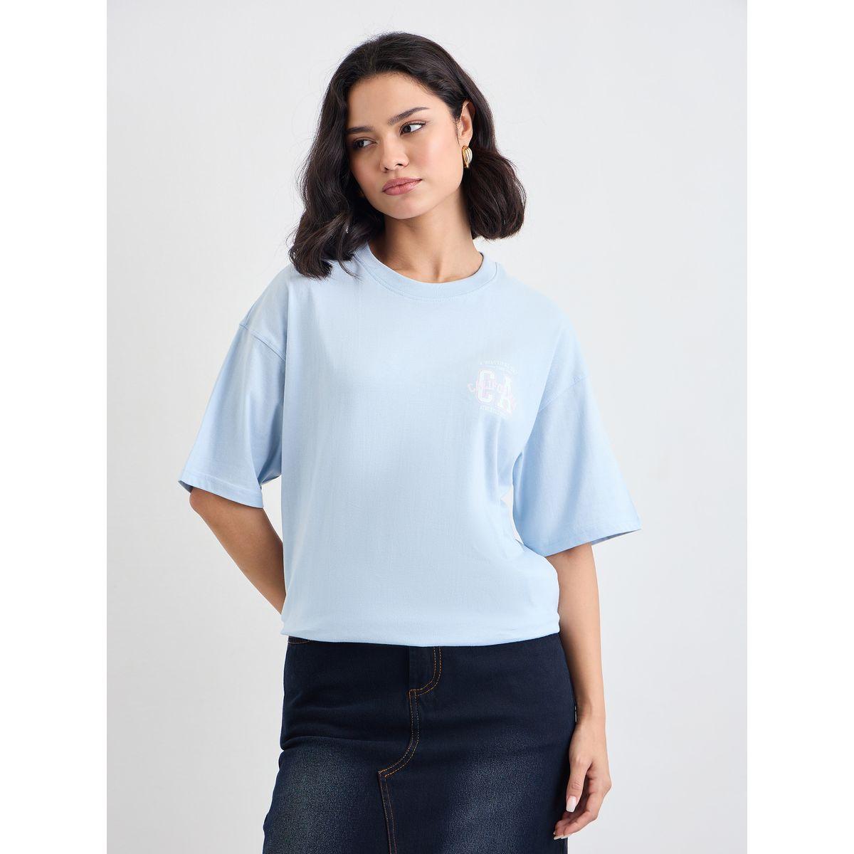 Styli Slogan Print Crew Neck Oversized T-Shirt-women-clothing-tshirts-image-2