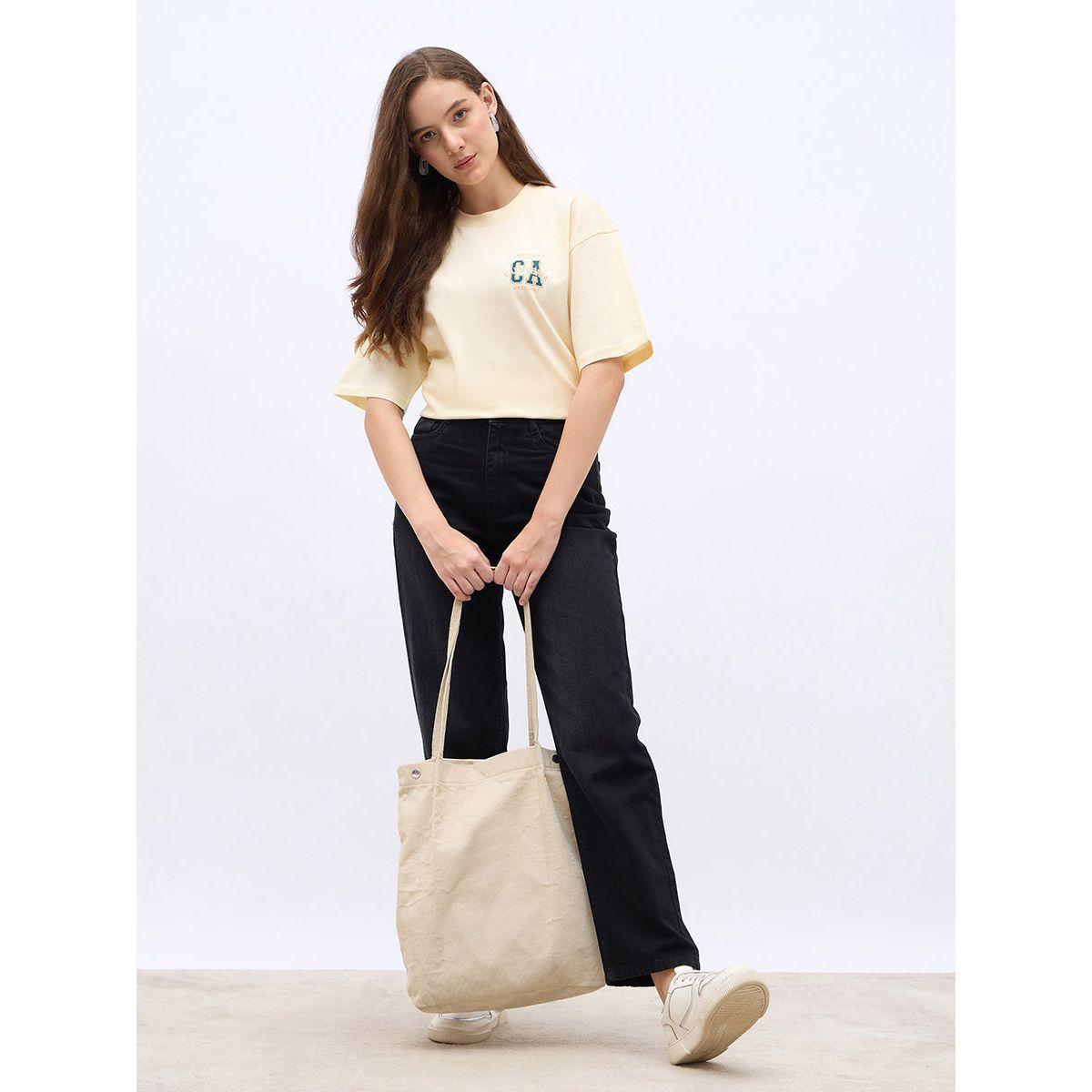 Styli Slogan Print Crew Neck Oversized T-Shirt-women-clothing-tshirts-image-1