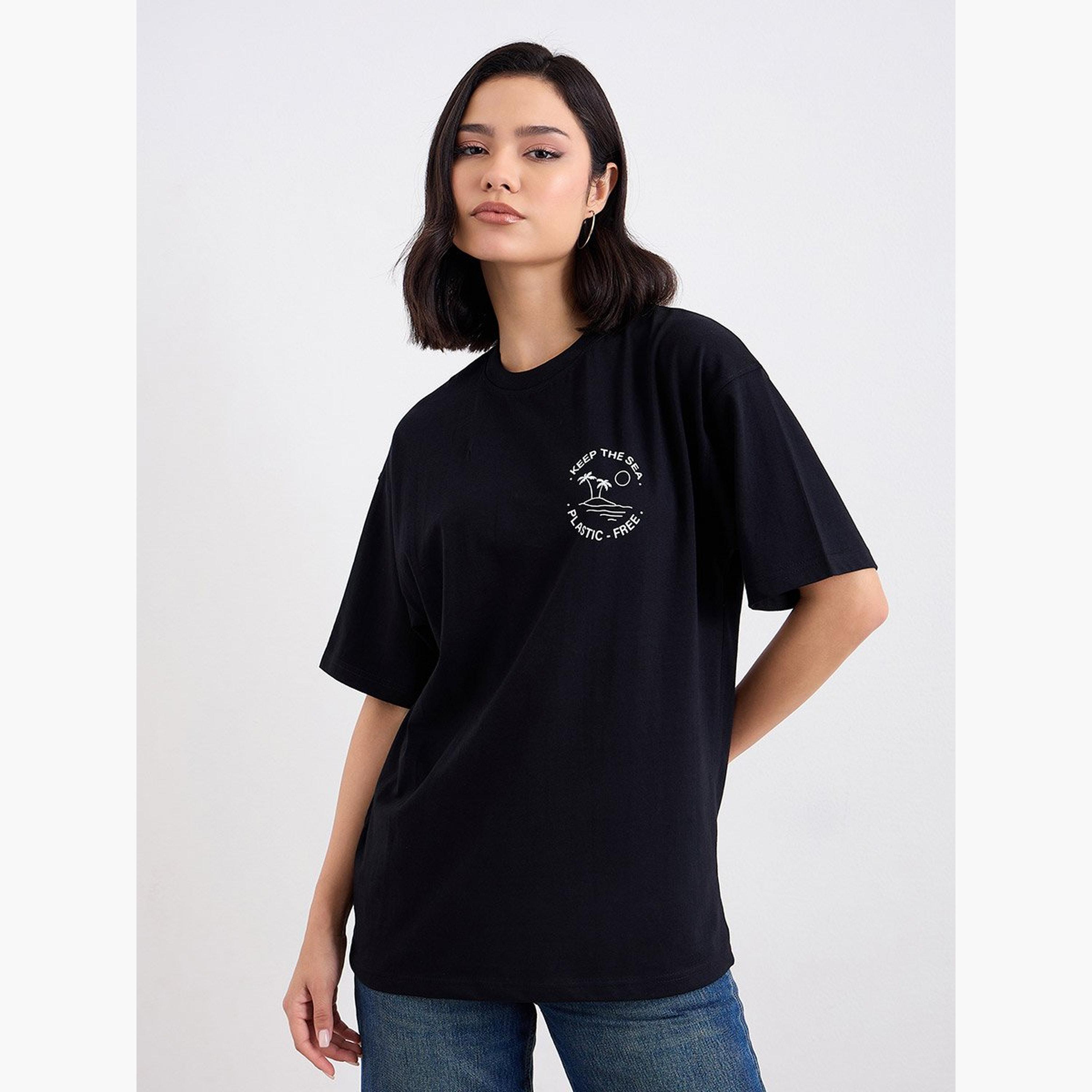 Styli Slogan Print Oversized T-Shirt-women-clothing-tshirts-image-1