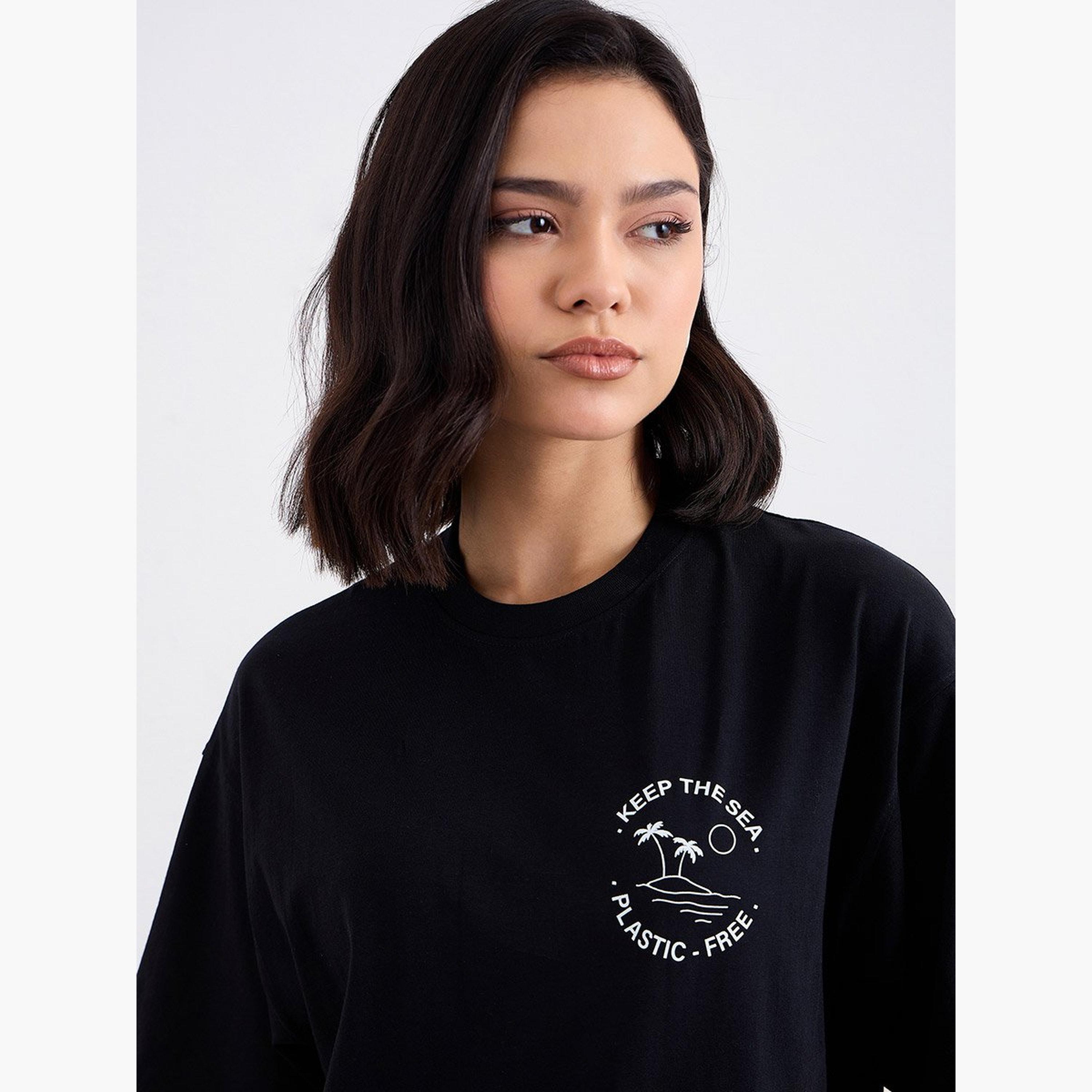 Styli Slogan Print Oversized T-Shirt-women-clothing-tshirts-image-3