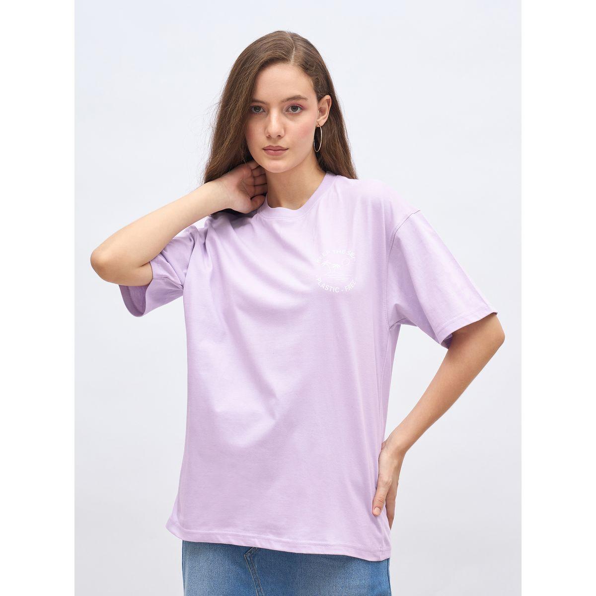تيشيرت فضفاض بطبعة كتابة-women-clothing-tshirts-image-2