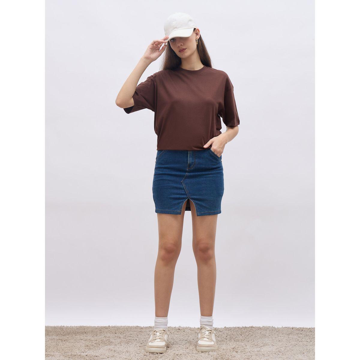 Styli Plain Round Neck Regular Fit T-Shirt-women-clothing-tshirts-image-1