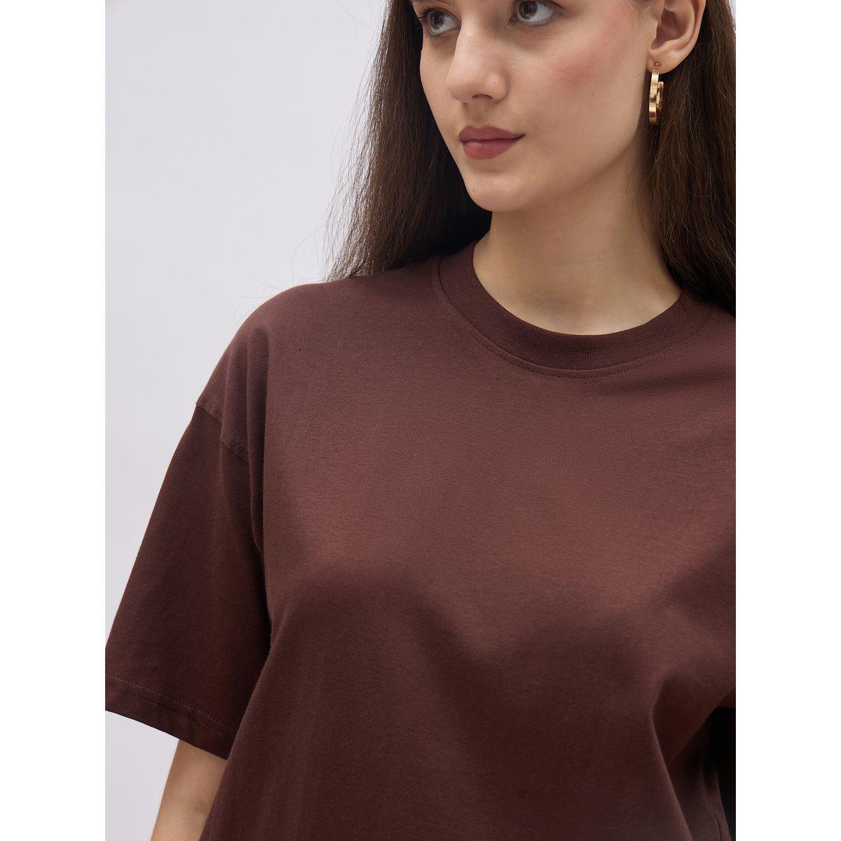 Styli Plain Round Neck Regular Fit T-Shirt-women-clothing-tshirts-image-4