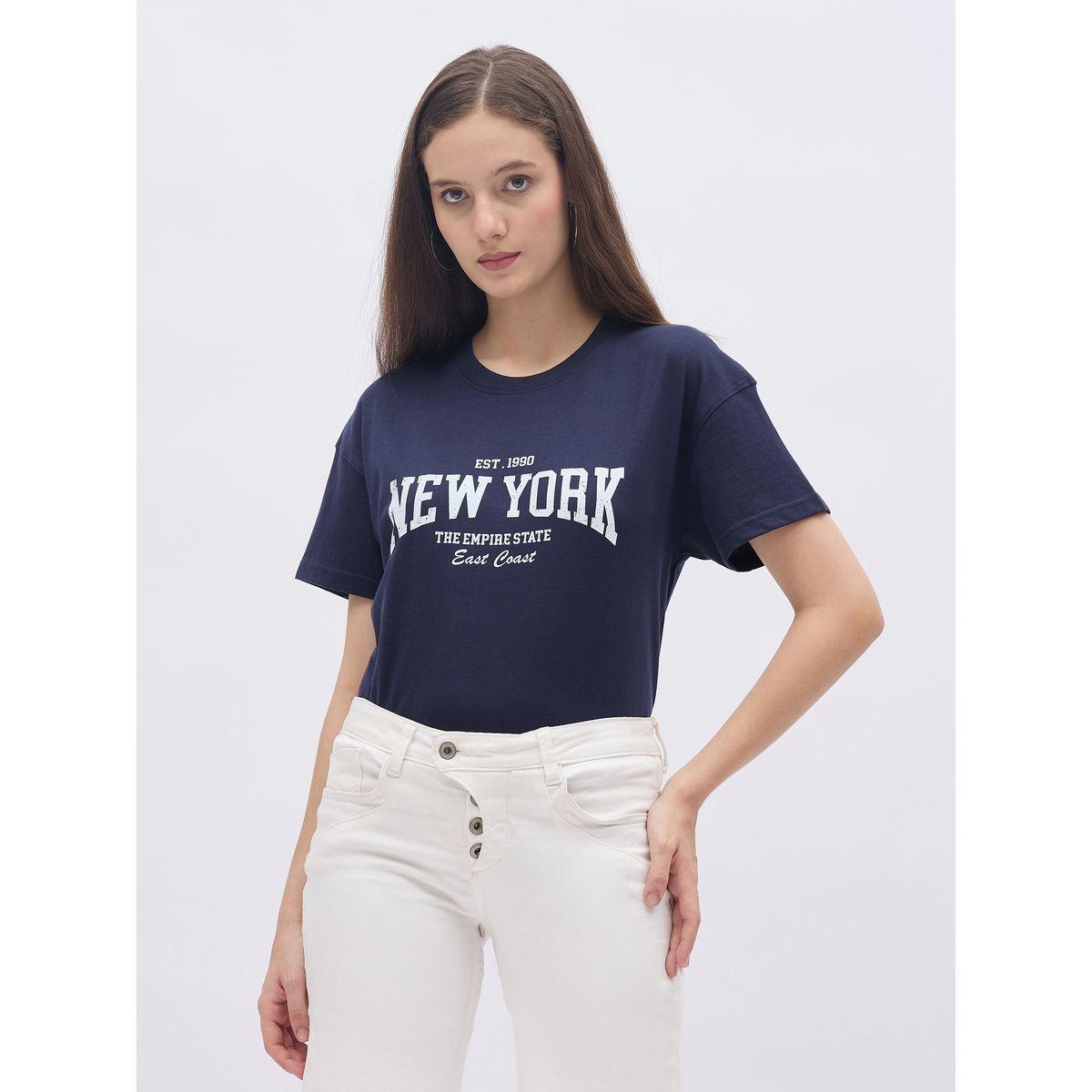 Styli New York Print Round Neck T-Shirt-women-clothing-tshirts-image-2