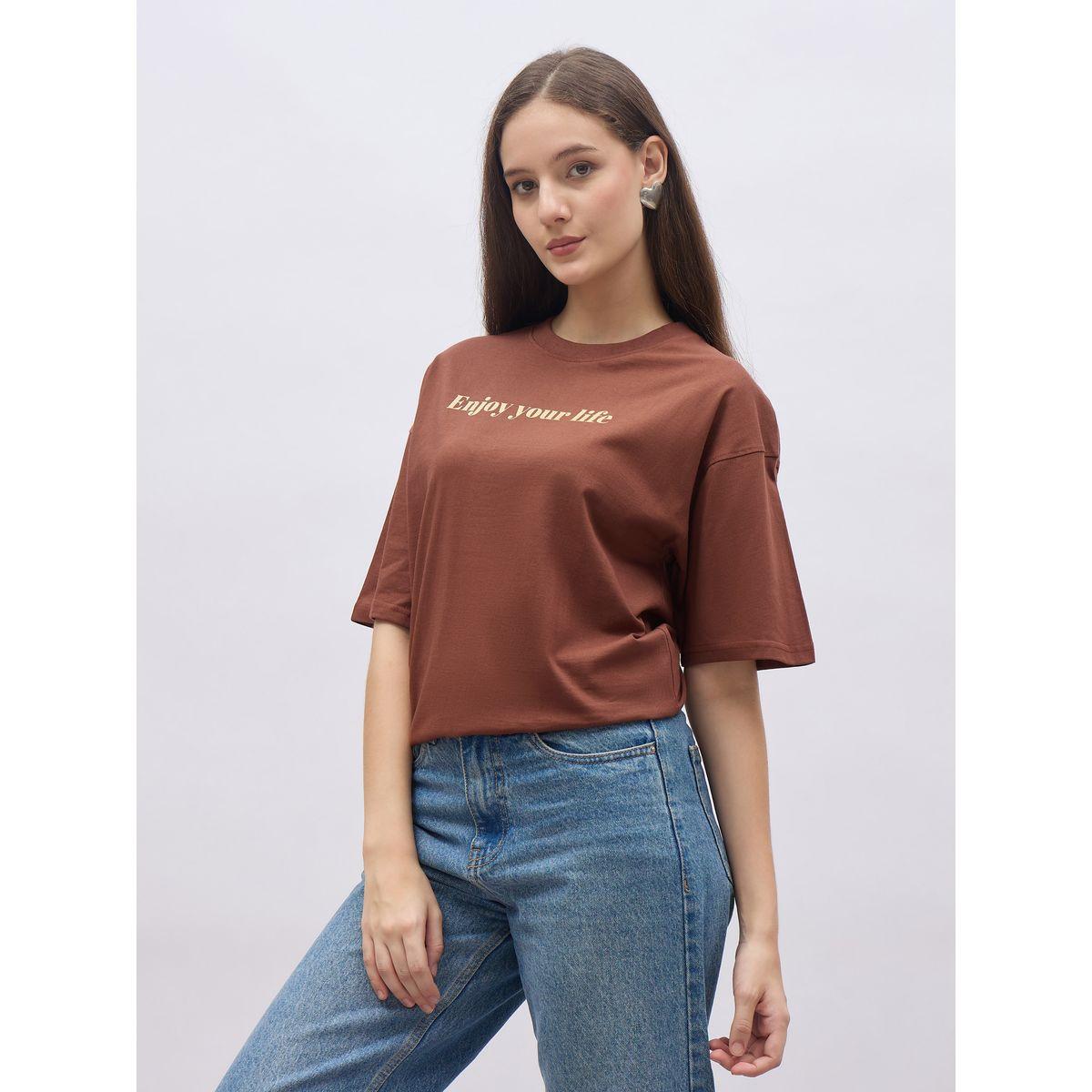 تيشيرت فضفاض بطبعة كتابة-women-clothing-tshirts-image-3