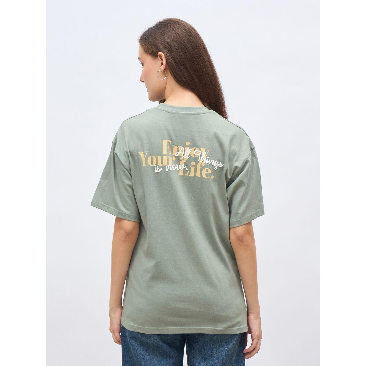 Styli Green Slogan Print Oversized T-Shirt-women-clothing-tshirts-image-5