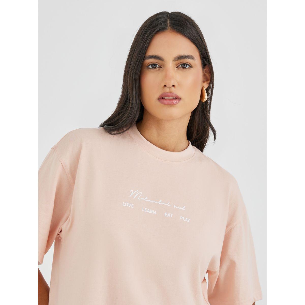 Styli Slogan Print Short Sleeve Oversized T-Shirt-women-clothing-tshirts-image-4