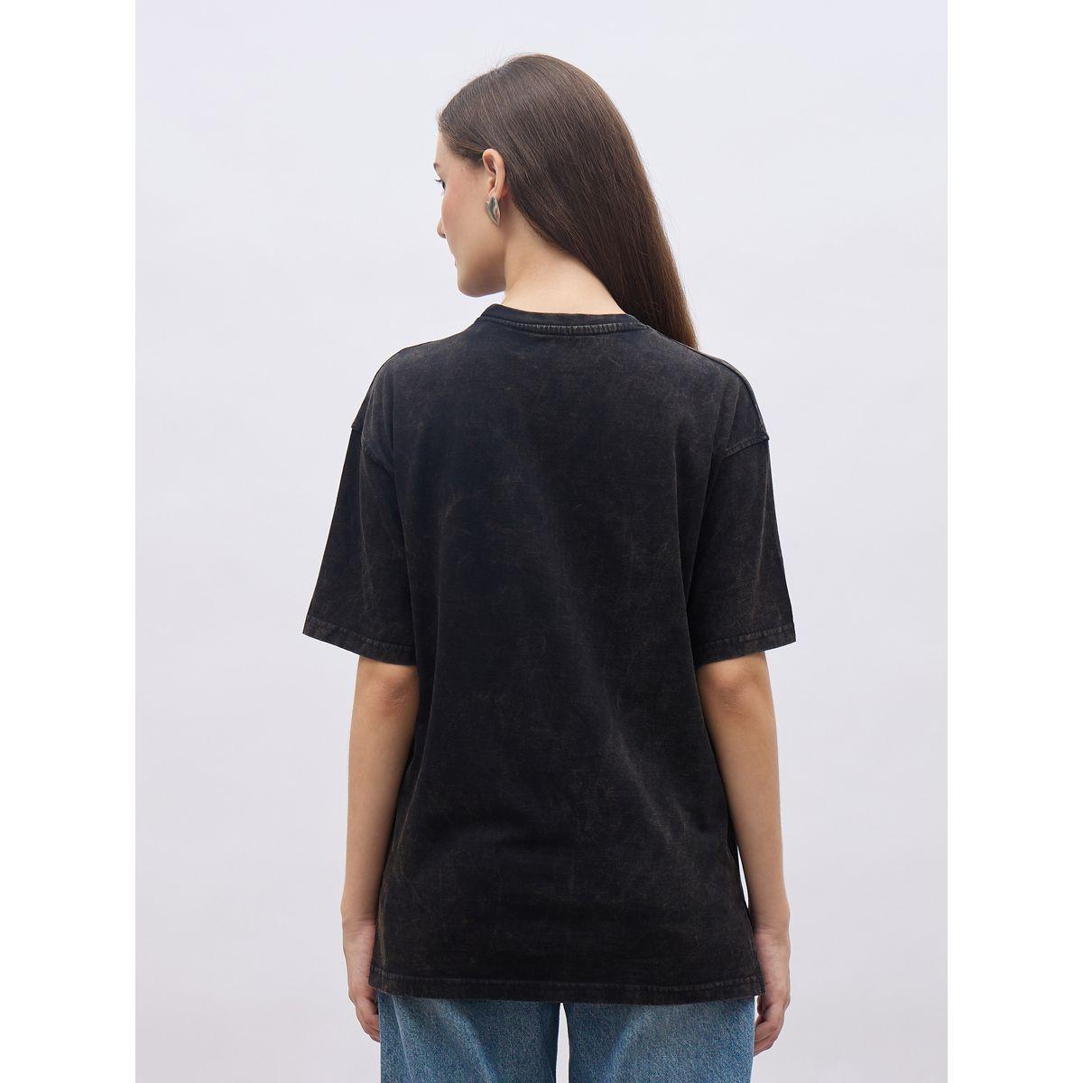 Styli High-Low Hem Oversized T-Shirt with Patch Detail-women-clothing-tshirts-image-5