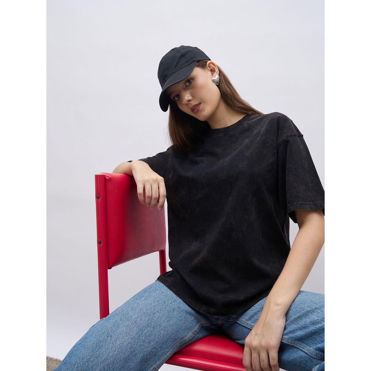 Styli High-Low Hem Oversized T-Shirt with Patch Detail-women-clothing-tshirts-image-6
