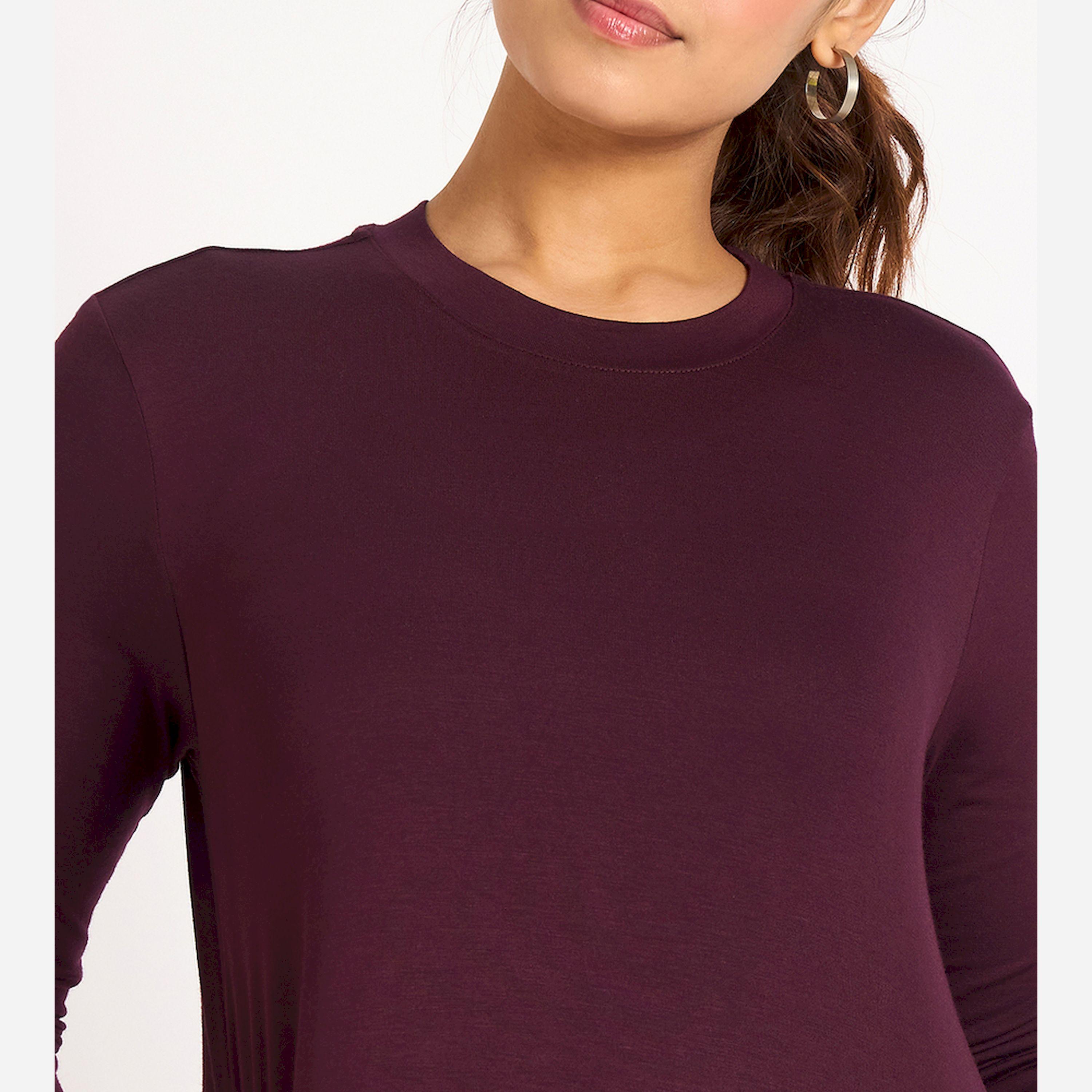 Femmella X Styli Wine Knit T-Shirt Midi Dress-women-clothing-dresses-image-4
