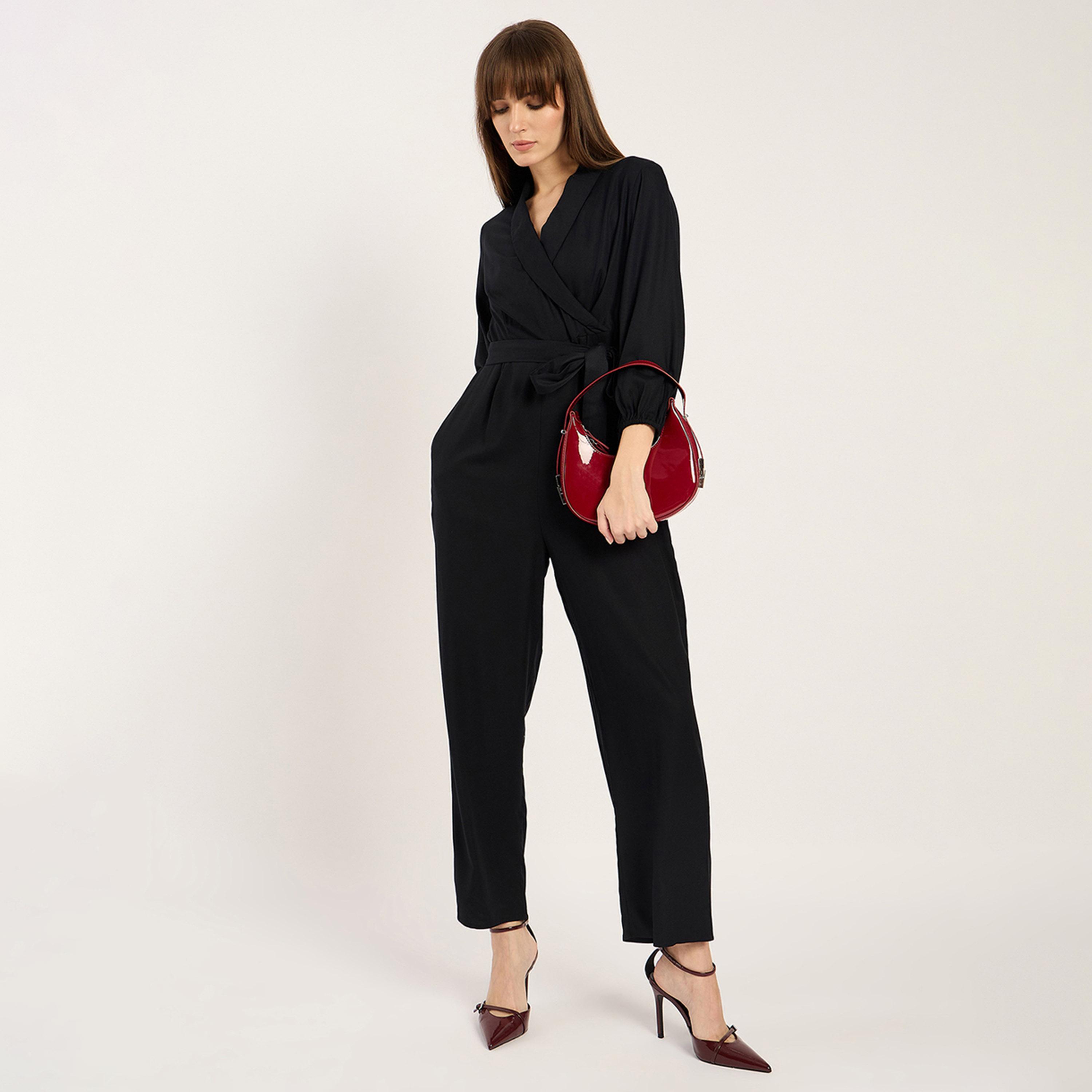 Femmella X Styli Black Lapel Detail Jumpsuit-women-clothing-jumpsuits-image-4
