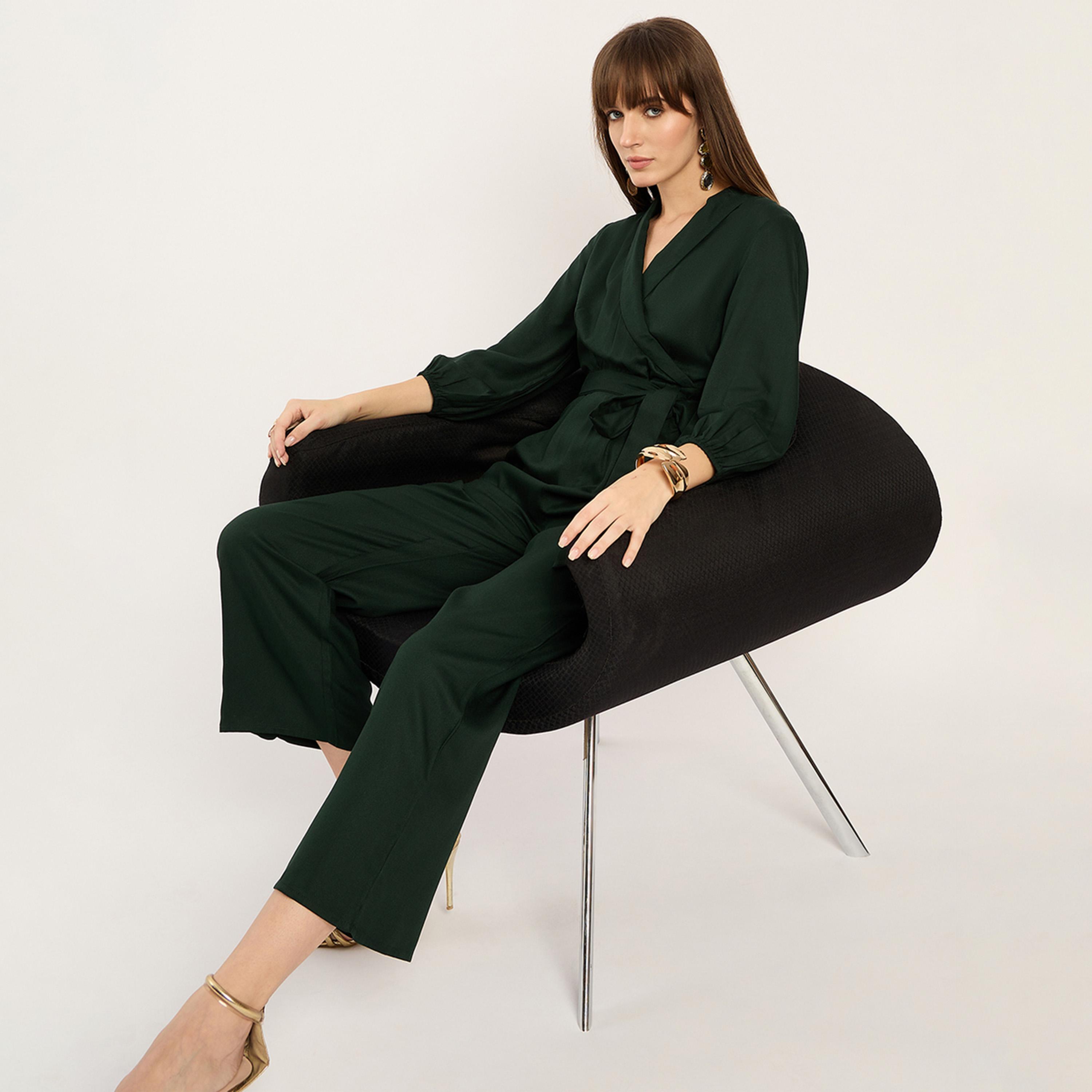 Femmella X Styli Green Lapel Detail Jumpsuit-women-clothing-jumpsuits-image-5