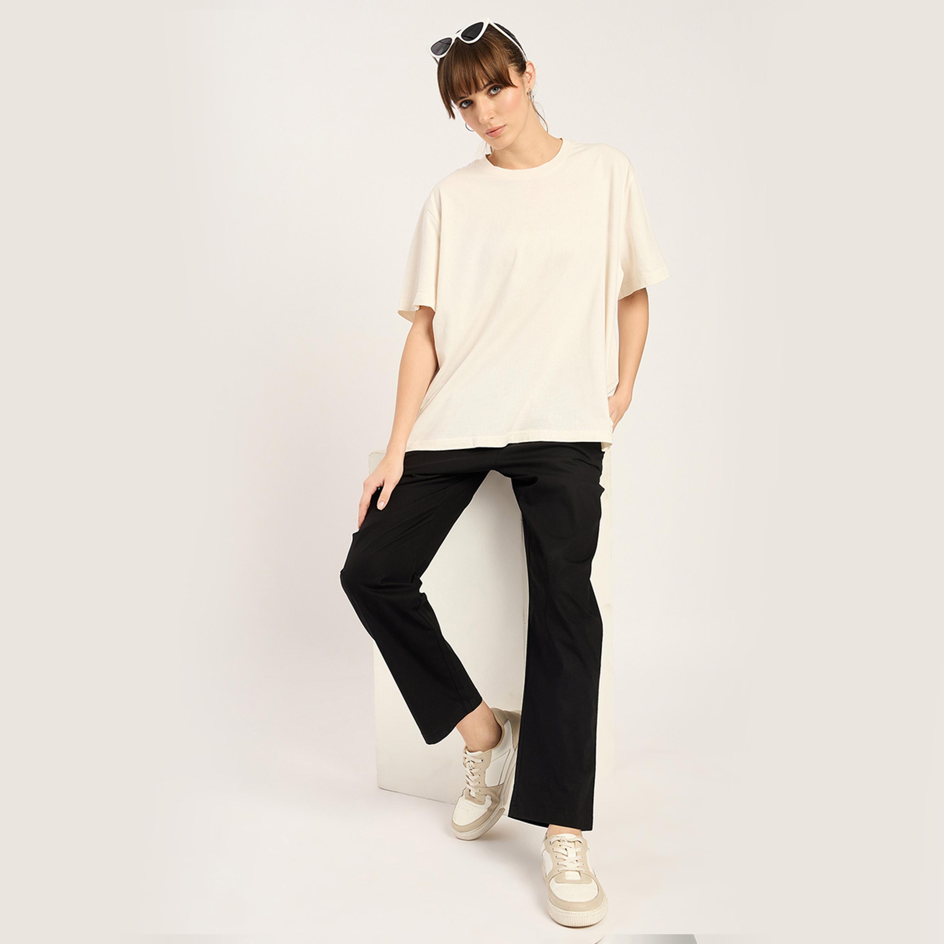 Femmella X Styli Black Straight Fit Pants-women-clothing-bottoms-trousers-image-6