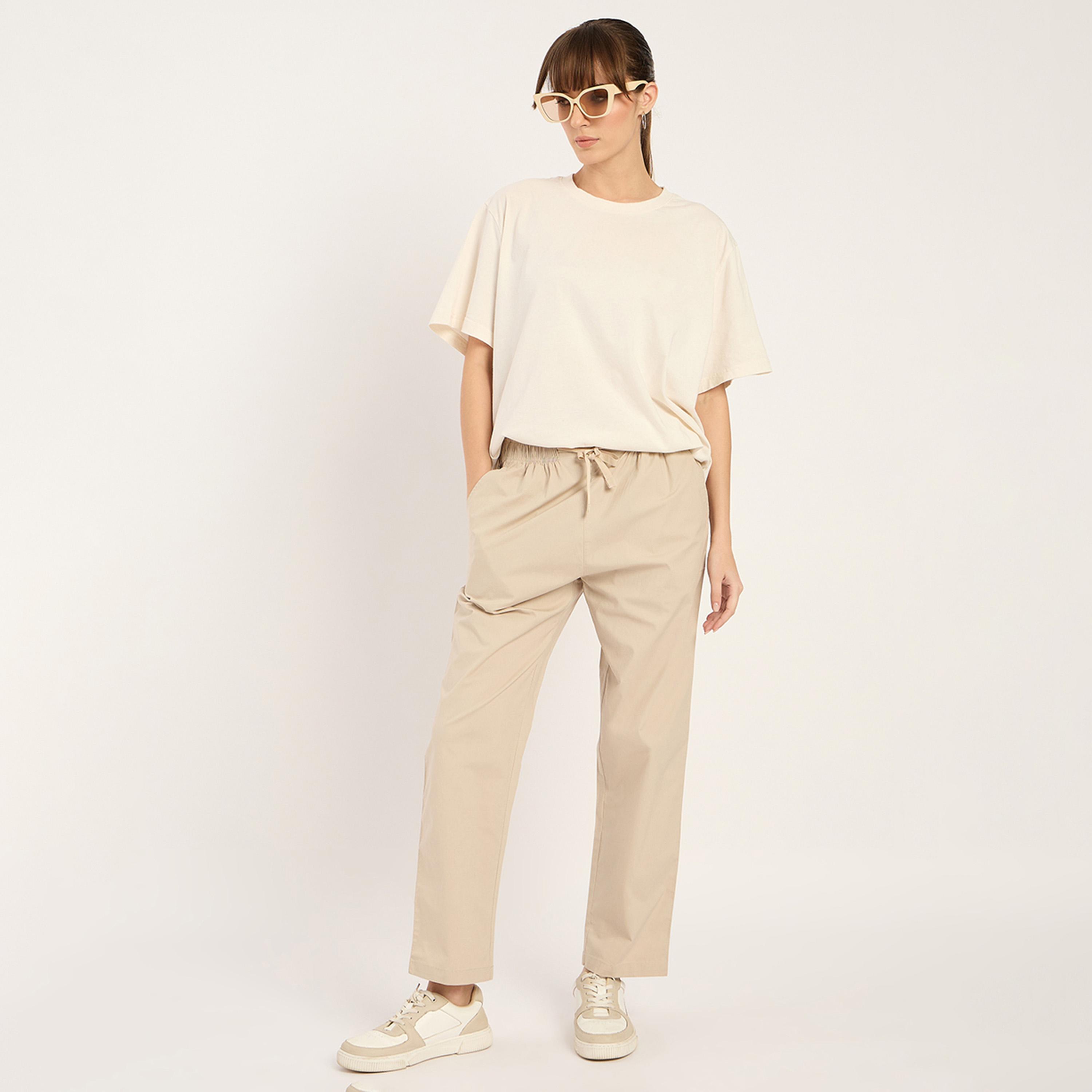 Femmella X Styli Beige Straight Fit Pants-women-clothing-bottoms-trousers-image-1
