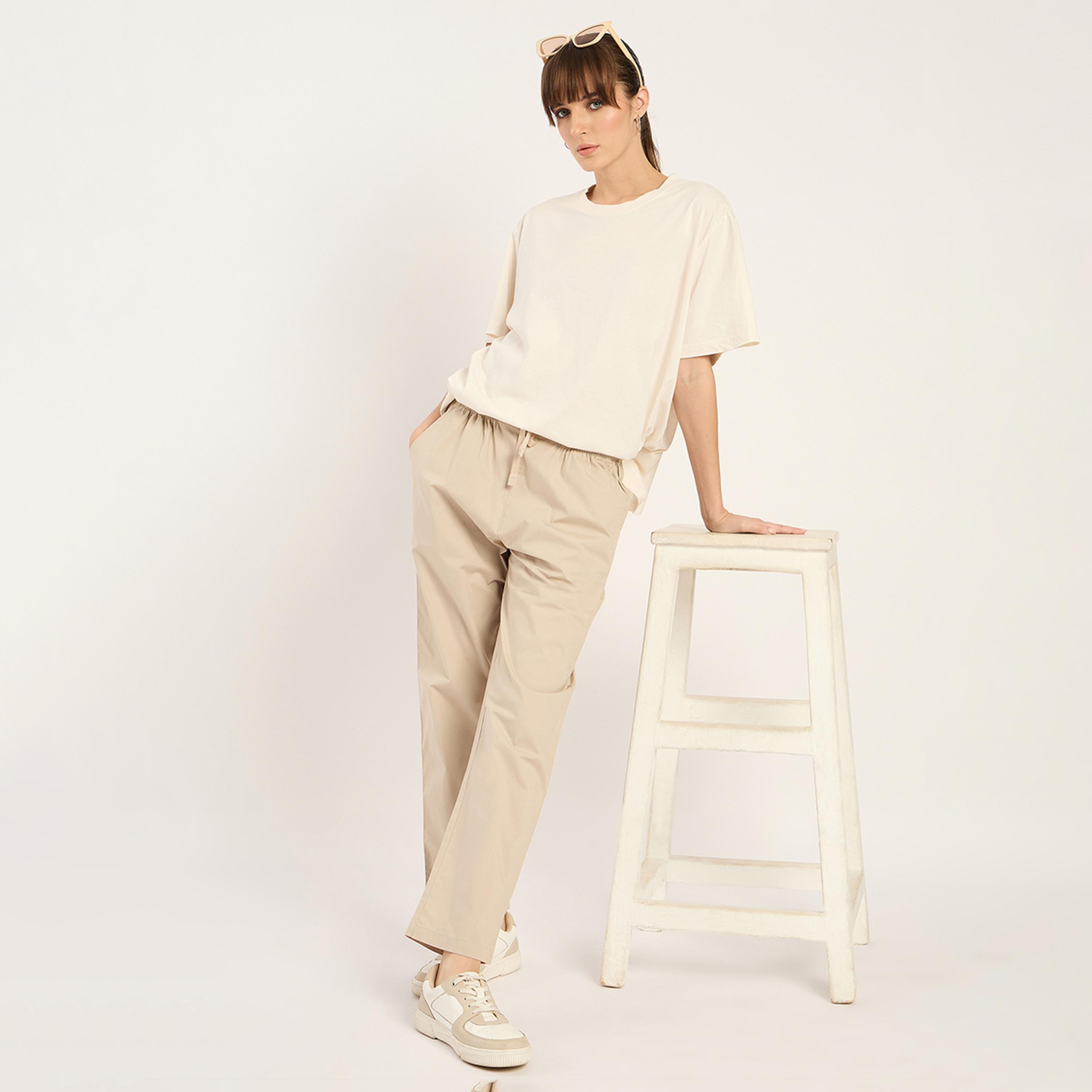 Femmella X Styli Beige Straight Fit Pants-women-clothing-bottoms-trousers-image-2