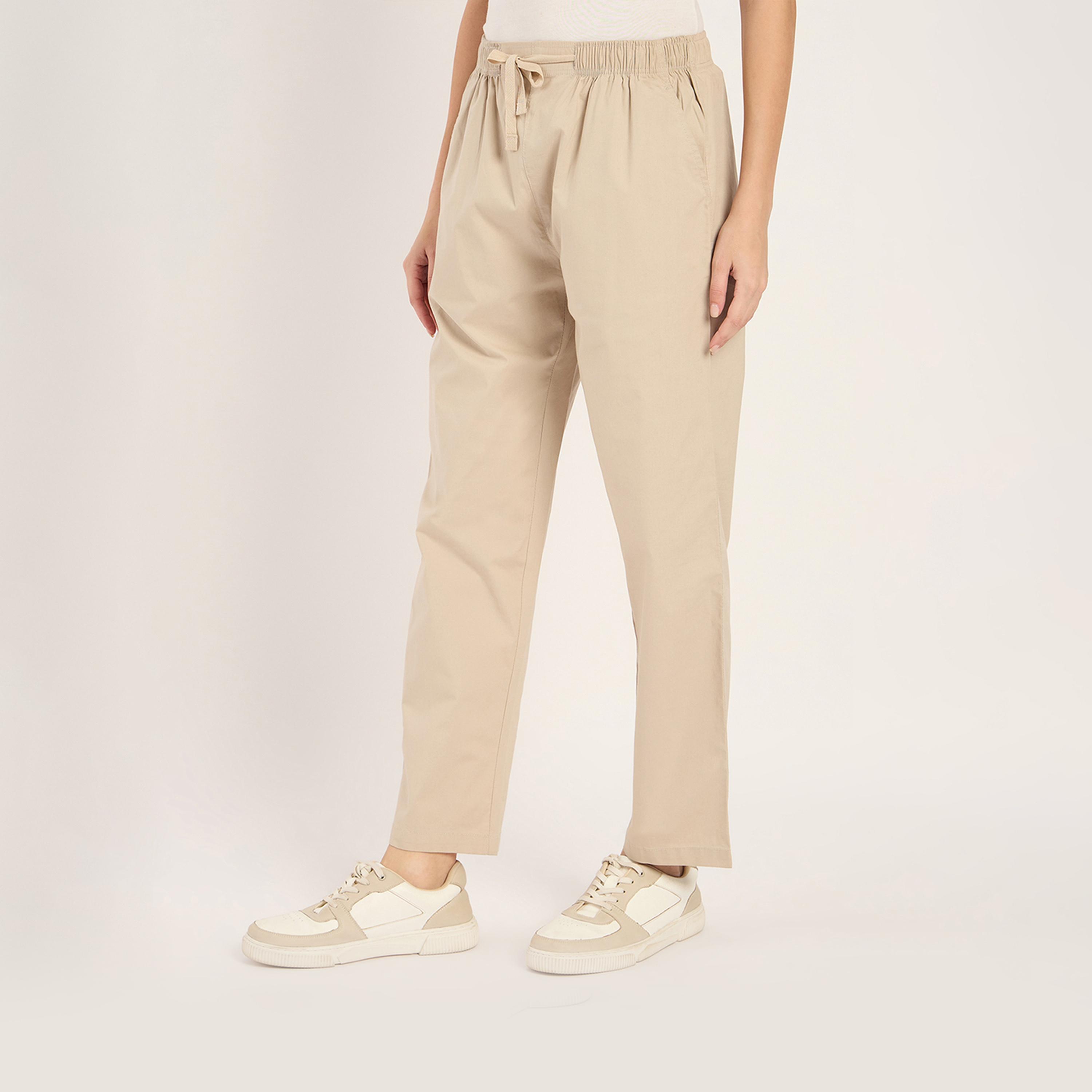 Femmella X Styli Beige Straight Fit Pants-women-clothing-bottoms-trousers-image-5