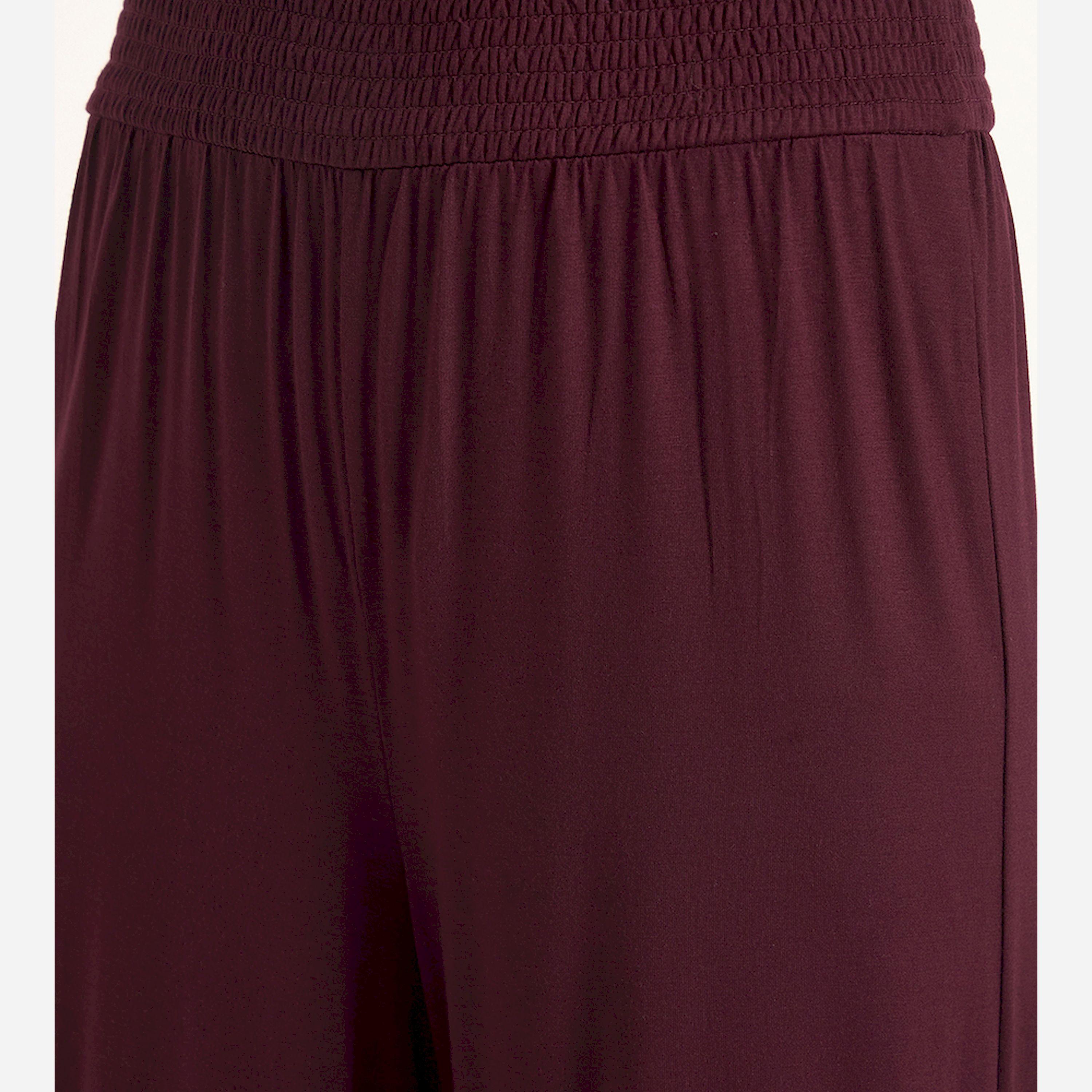 فيميلا × ستايلي - بنطال واسع من قماش محبوك بلون نبيذي-women-clothing-bottoms-trousers-image-3