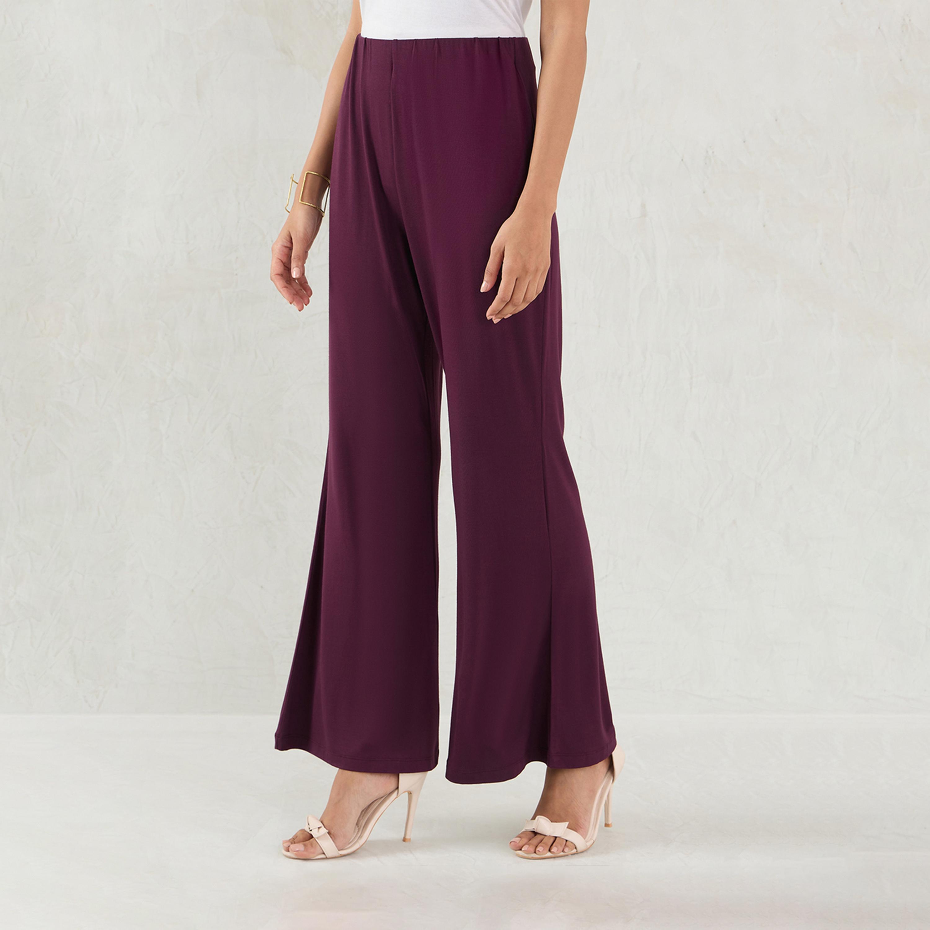Femmella X Styli Wine Knit Flared Pants-women-clothing-bottoms-trousers-image-5