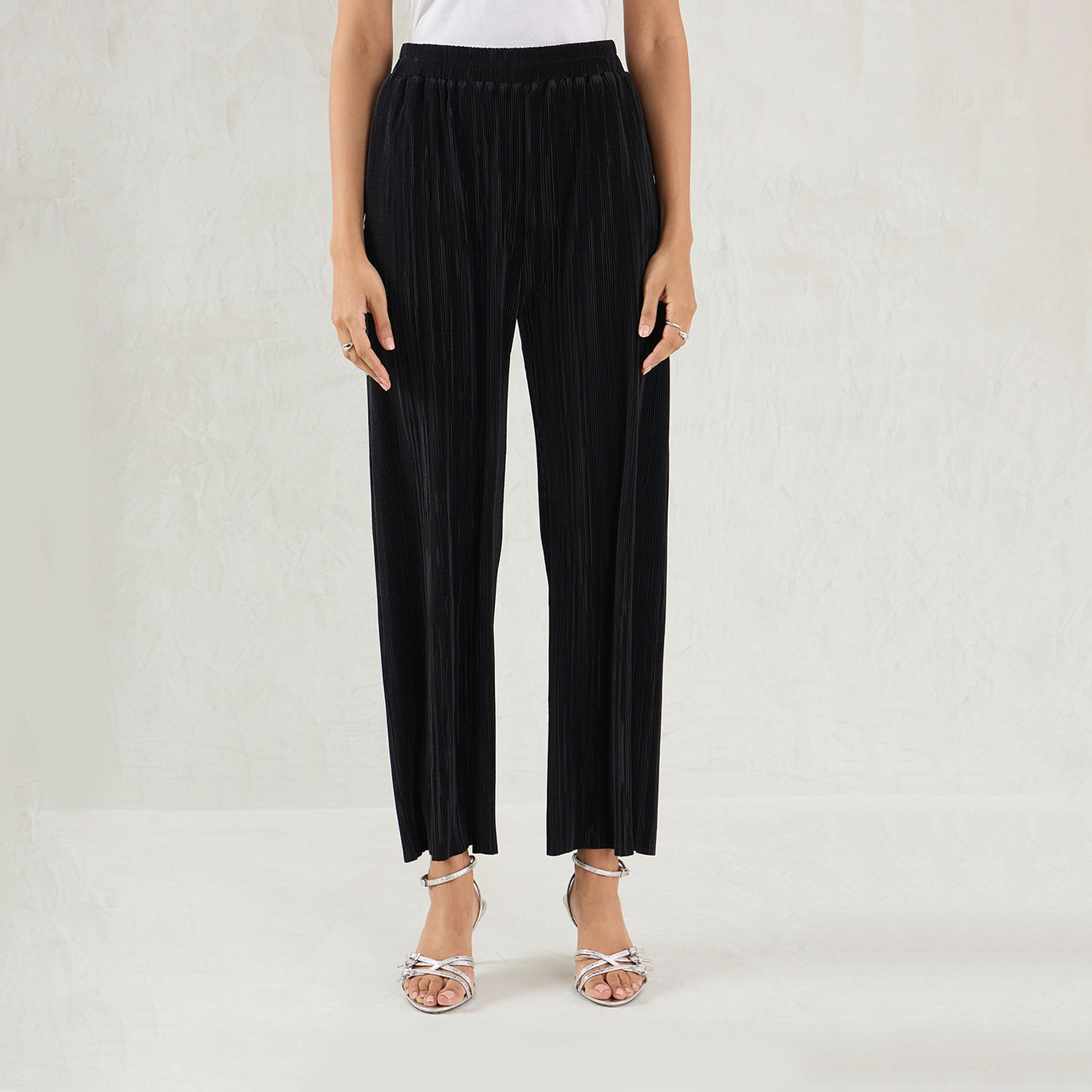 فيميلا × ستايلي - بنطال مستقيم أسود بليس-women-clothing-bottoms-trousers-image-4