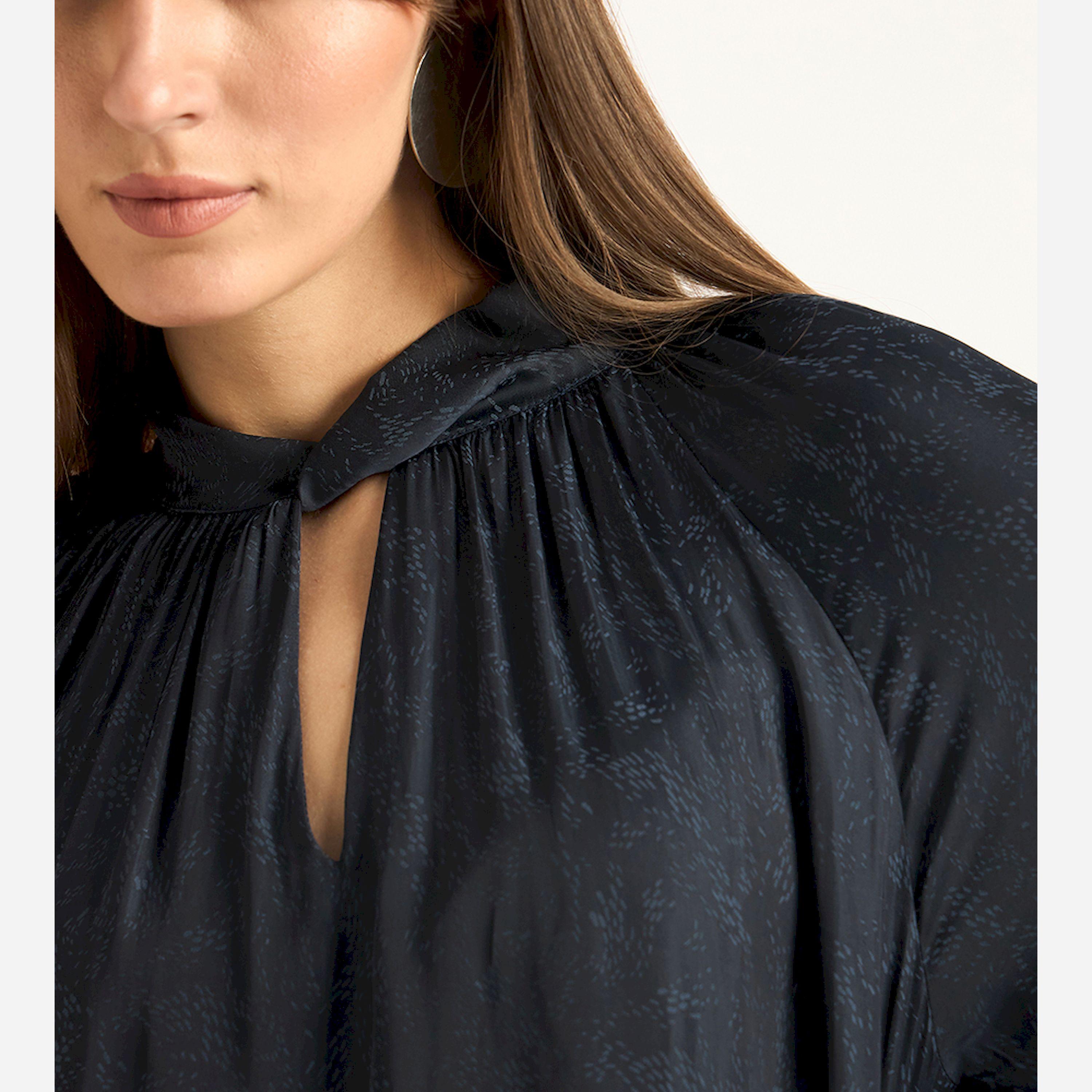 Femmella X Styli Navy Satin Neck Twist Detail Top-women-clothing-shirtsandblouses-blouses-image-4