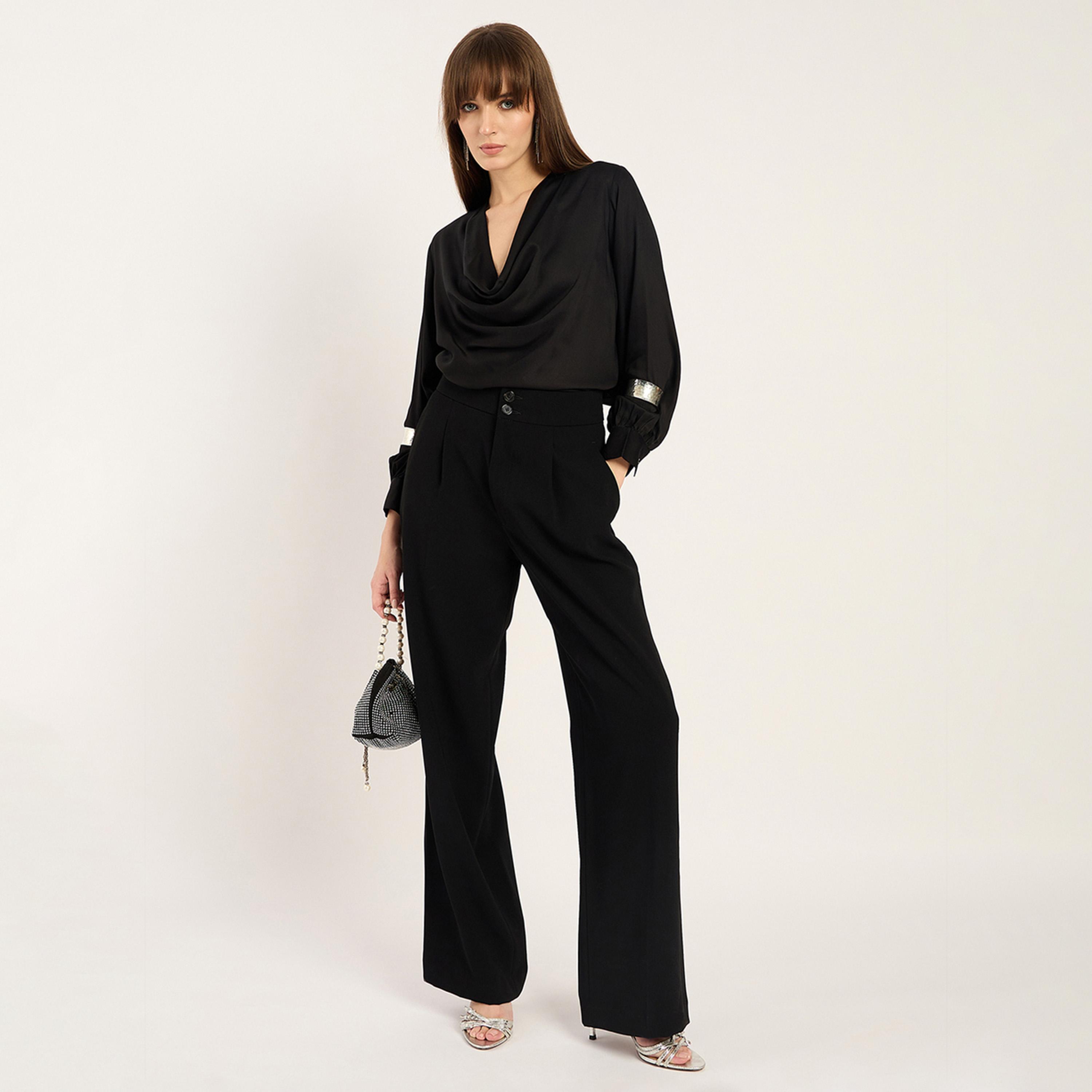 Femmella X Styli Black Cowl Asymmetrical Top-women-clothing-shirtsandblouses-blouses-image-4