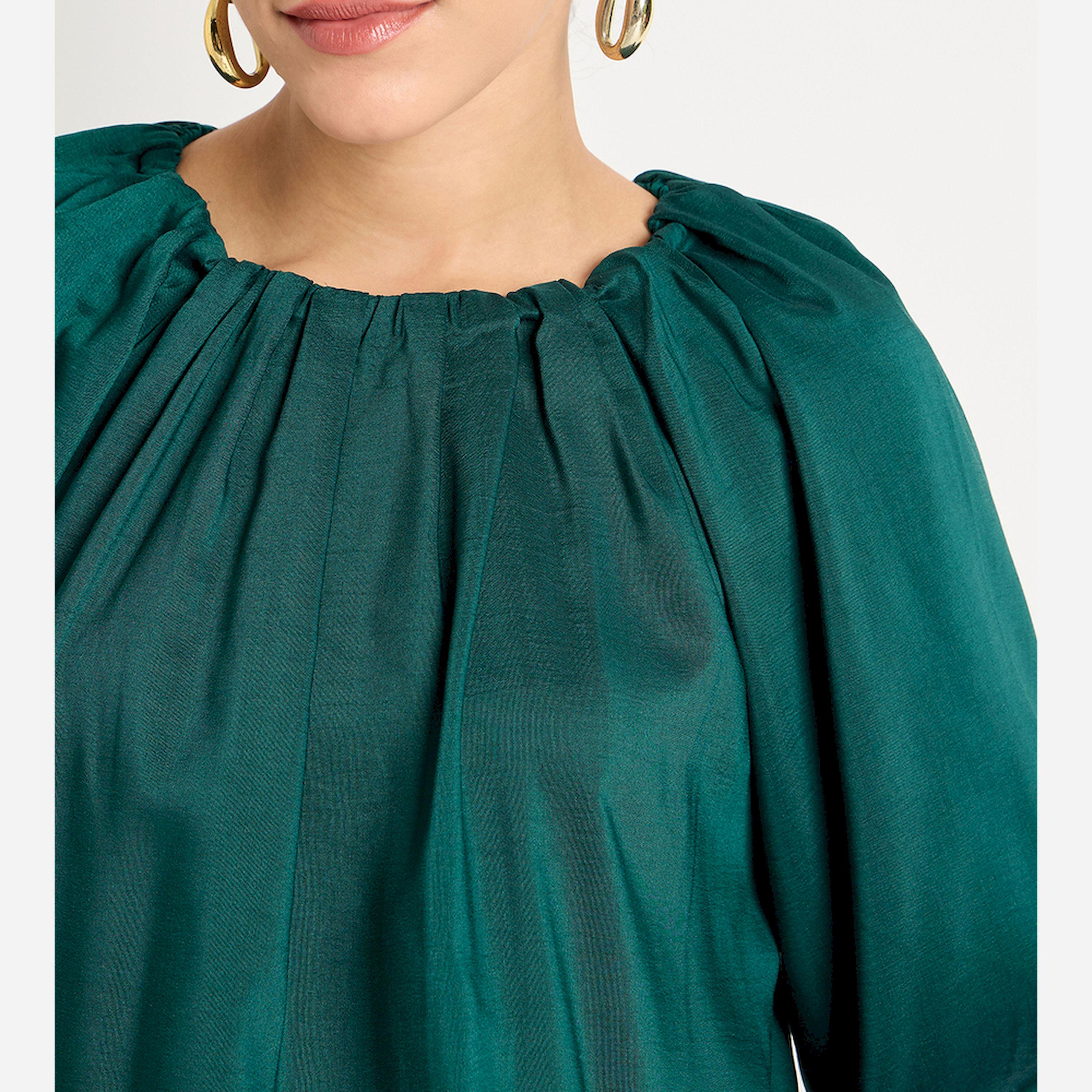 فيميلا × ستايلي - بلوزة باللون الأخضر بفتحة رقبة دائرية-women-clothing-shirtsandblouses-blouses-image-5