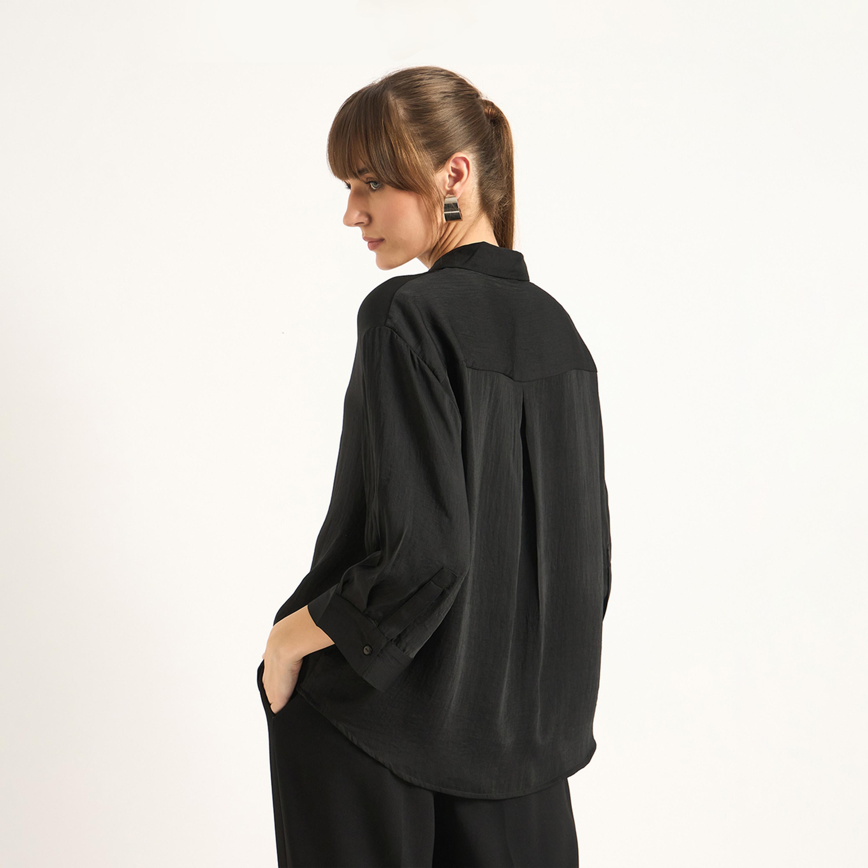 فيميلا × ستايلي - قميص ساتان أسود-women-clothing-shirtsandblouses-shirts-image-2