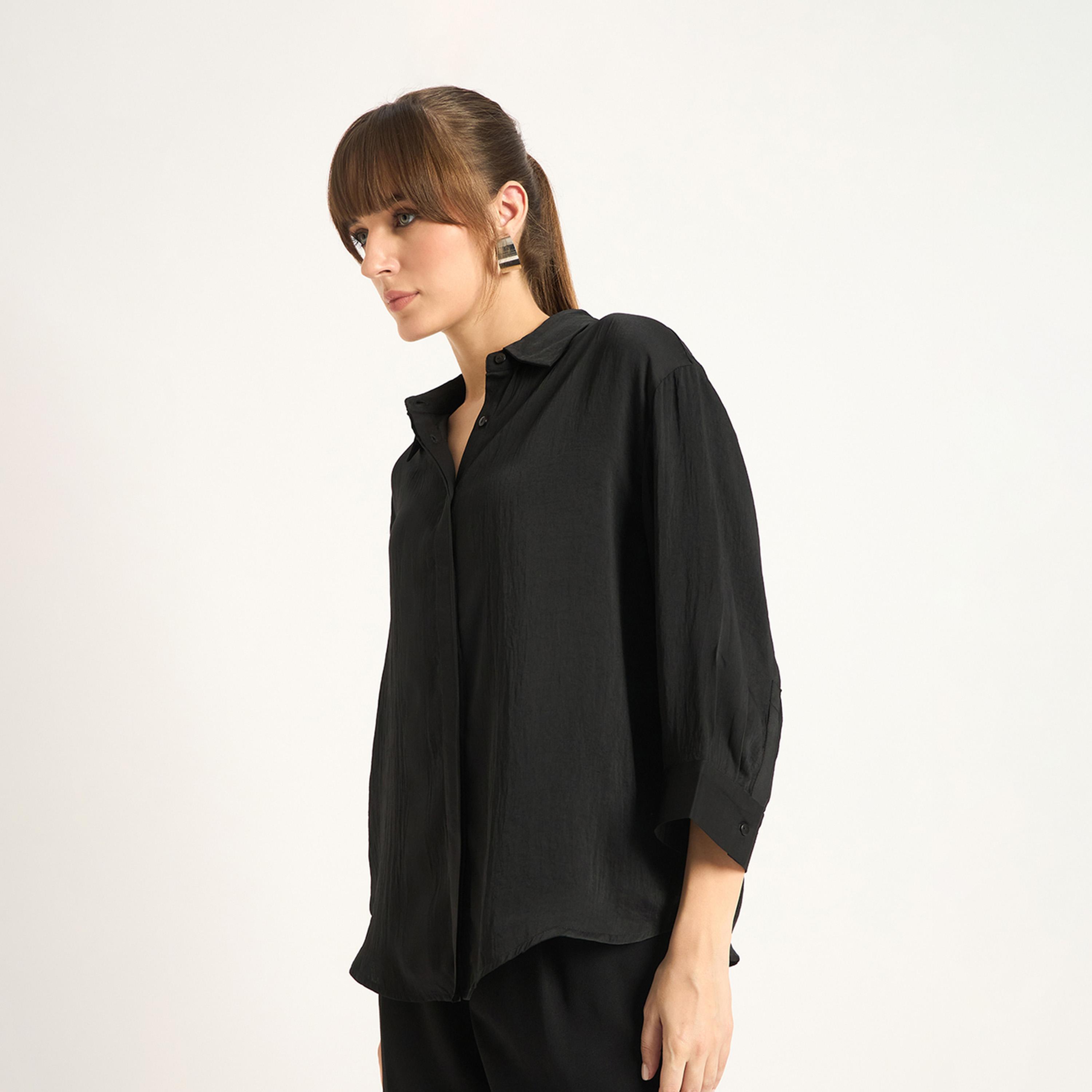 فيميلا × ستايلي - قميص ساتان أسود-women-clothing-shirtsandblouses-shirts-image-3