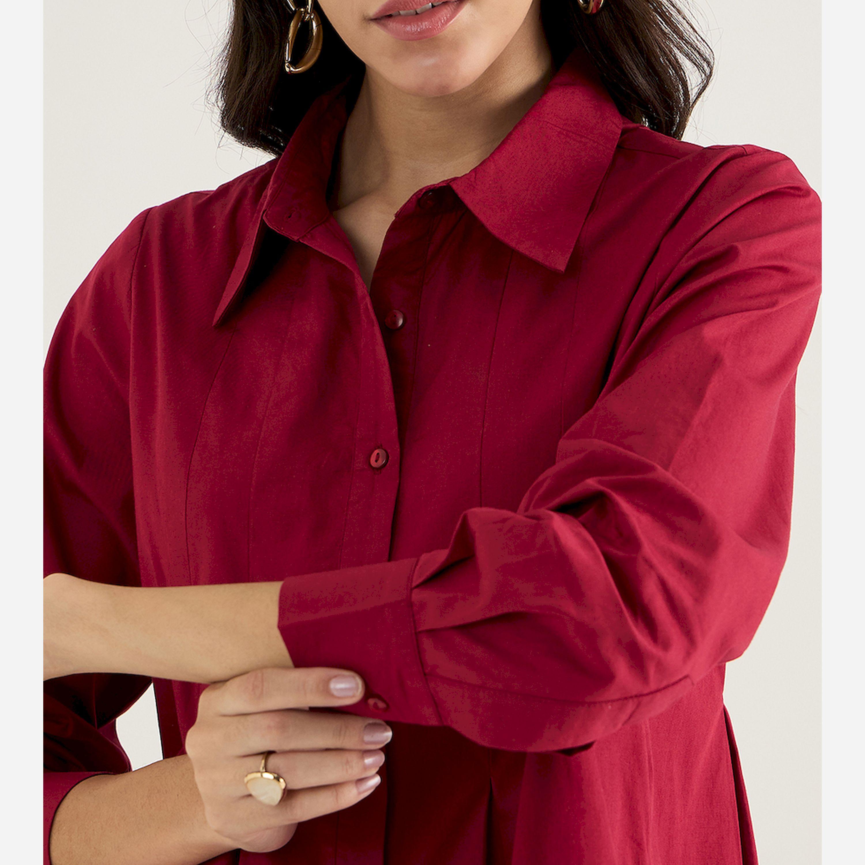 فيميلا × ستايلي - قميص من قماش البوبلين بكسرات-women-clothing-shirtsandblouses-shirts-image-4