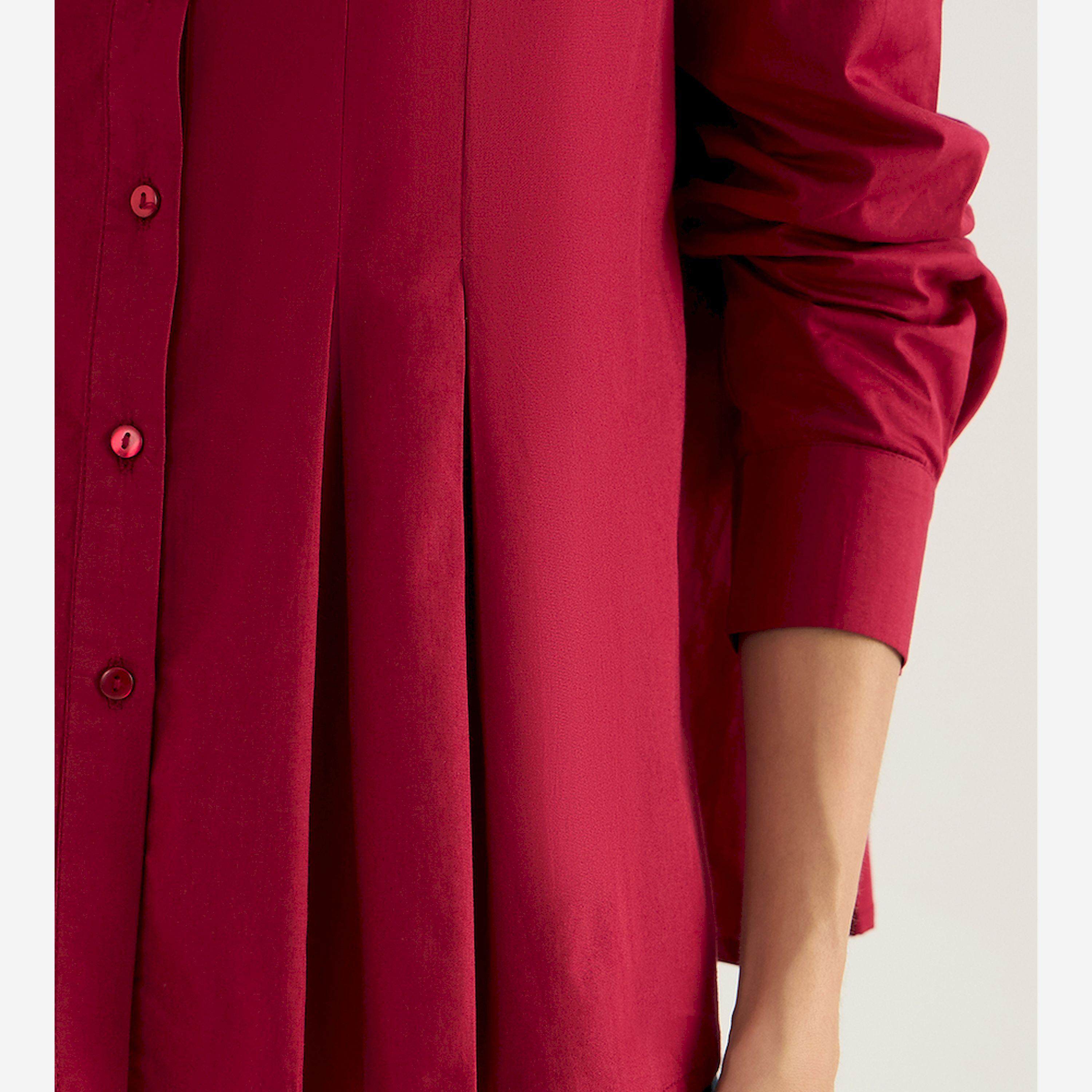 فيميلا × ستايلي - قميص من قماش البوبلين بكسرات-women-clothing-shirtsandblouses-shirts-image-5
