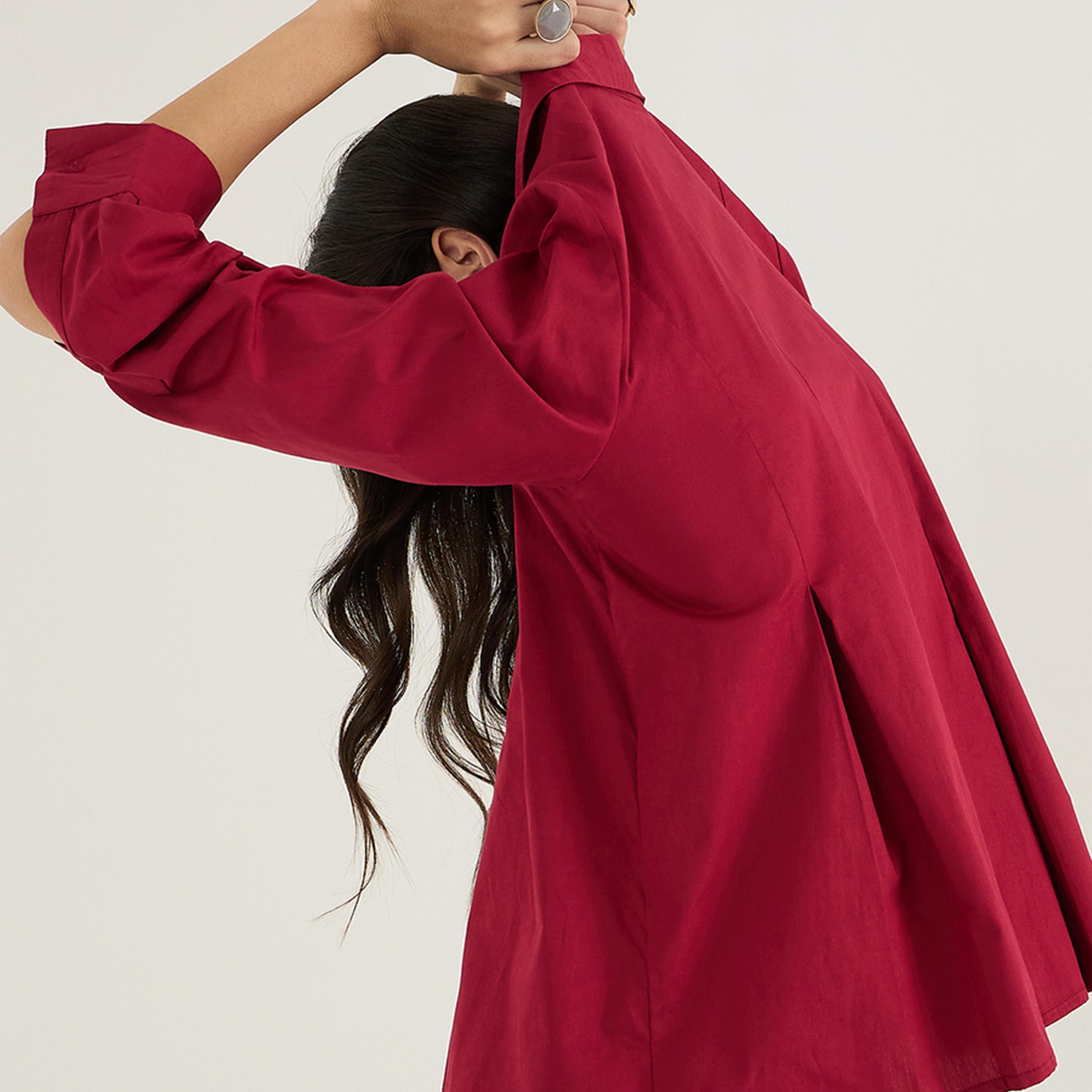 فيميلا × ستايلي - قميص من قماش البوبلين بكسرات-women-clothing-shirtsandblouses-shirts-image-8