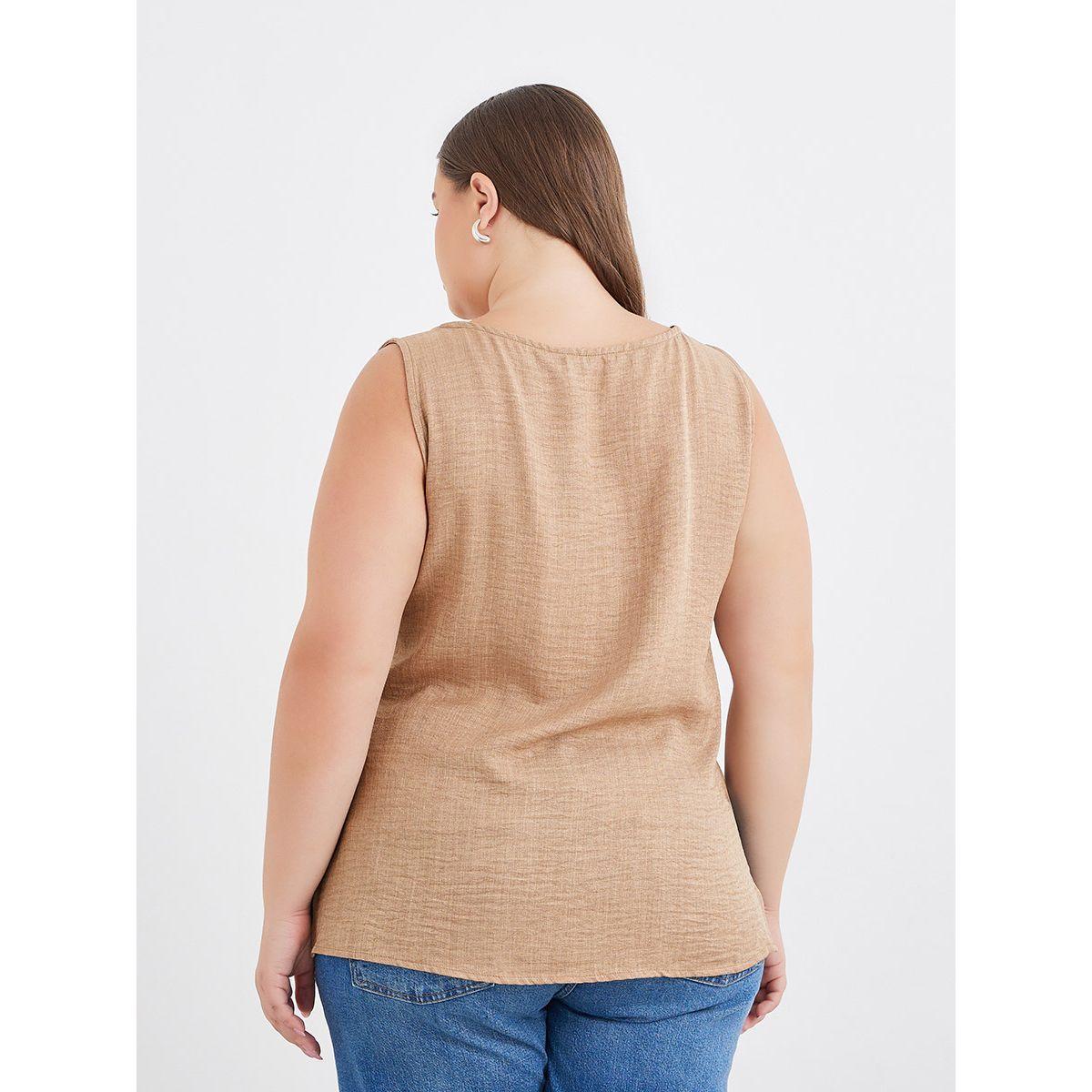 بلوزة طويلة بمقاس كبير مع تفاصيل شق-women-clothing-shirtsandblouses-blouses-image-4