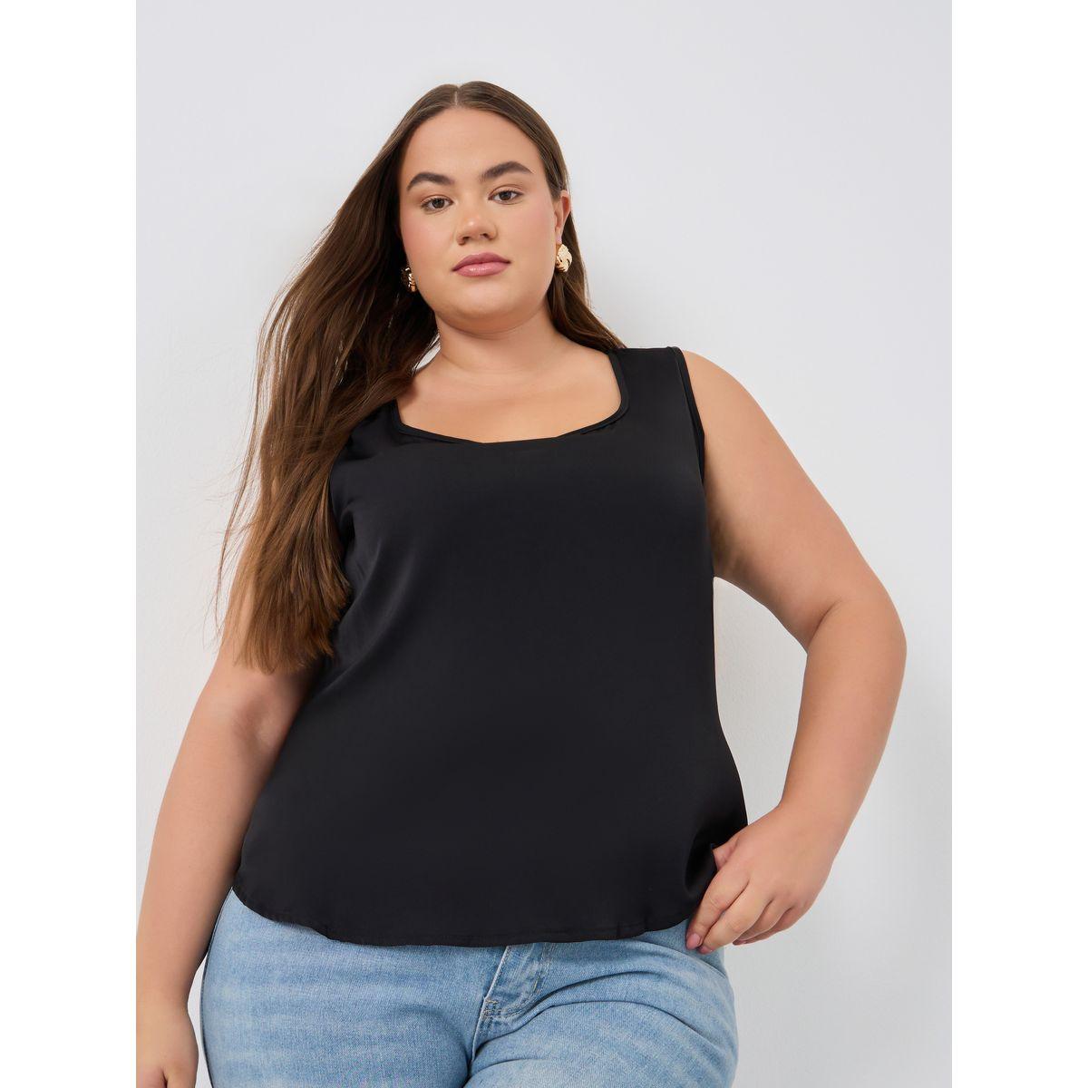 Styli Plus Size Solid Sleeveless Top-women-clothing-plussize-shirtsandblouses-blouses-image-1