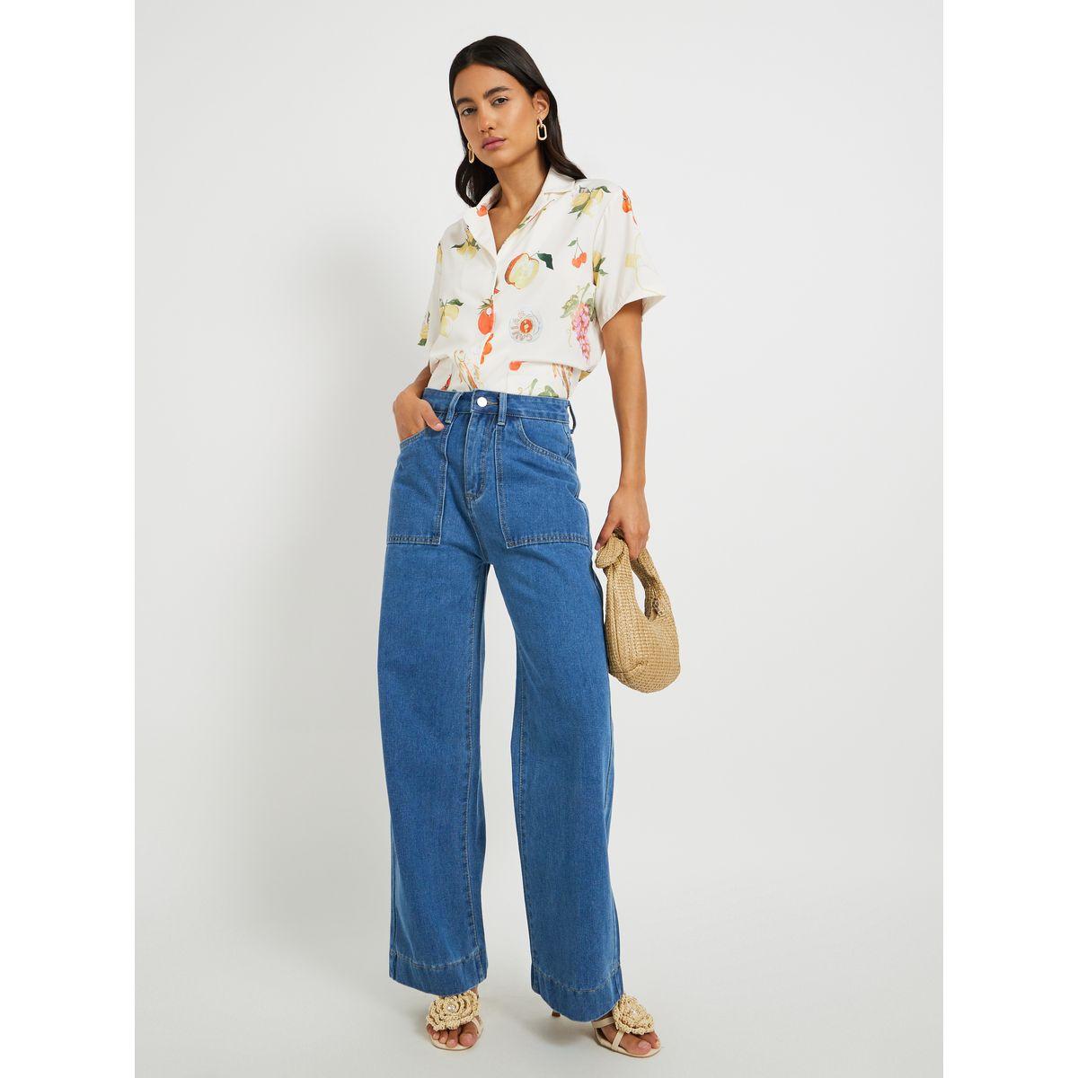 جينز بأرجل واسعة وخصر متوسط-women-clothing-bottoms-jeans-image-1