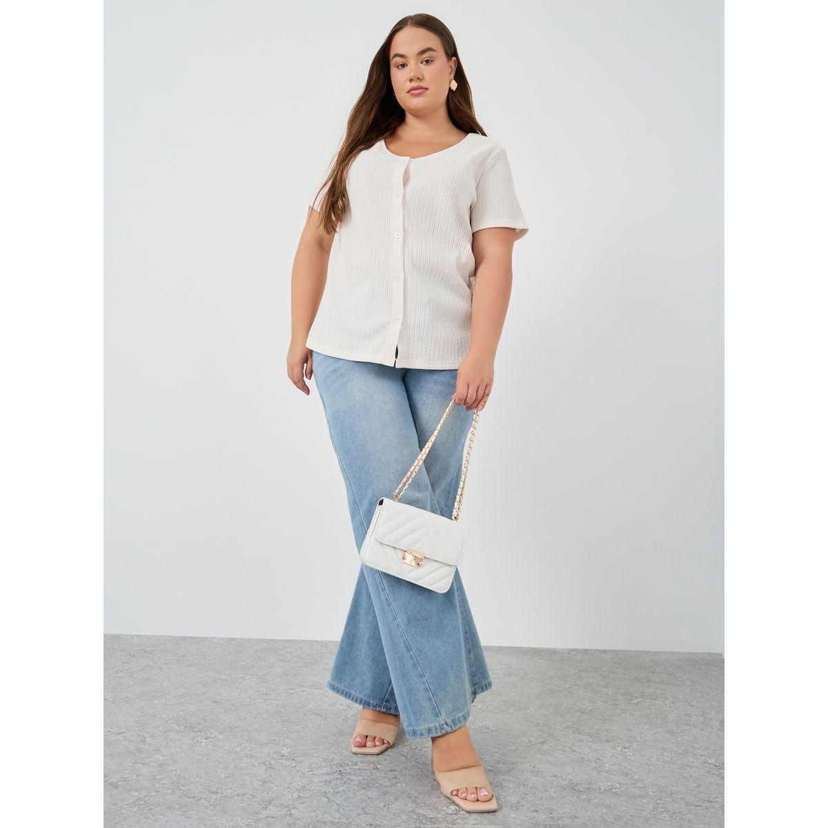 بلوزة مخططة بمقاس كبير وأزرار-women-clothing-plussize-shirtsandblouses-blouses-image-2