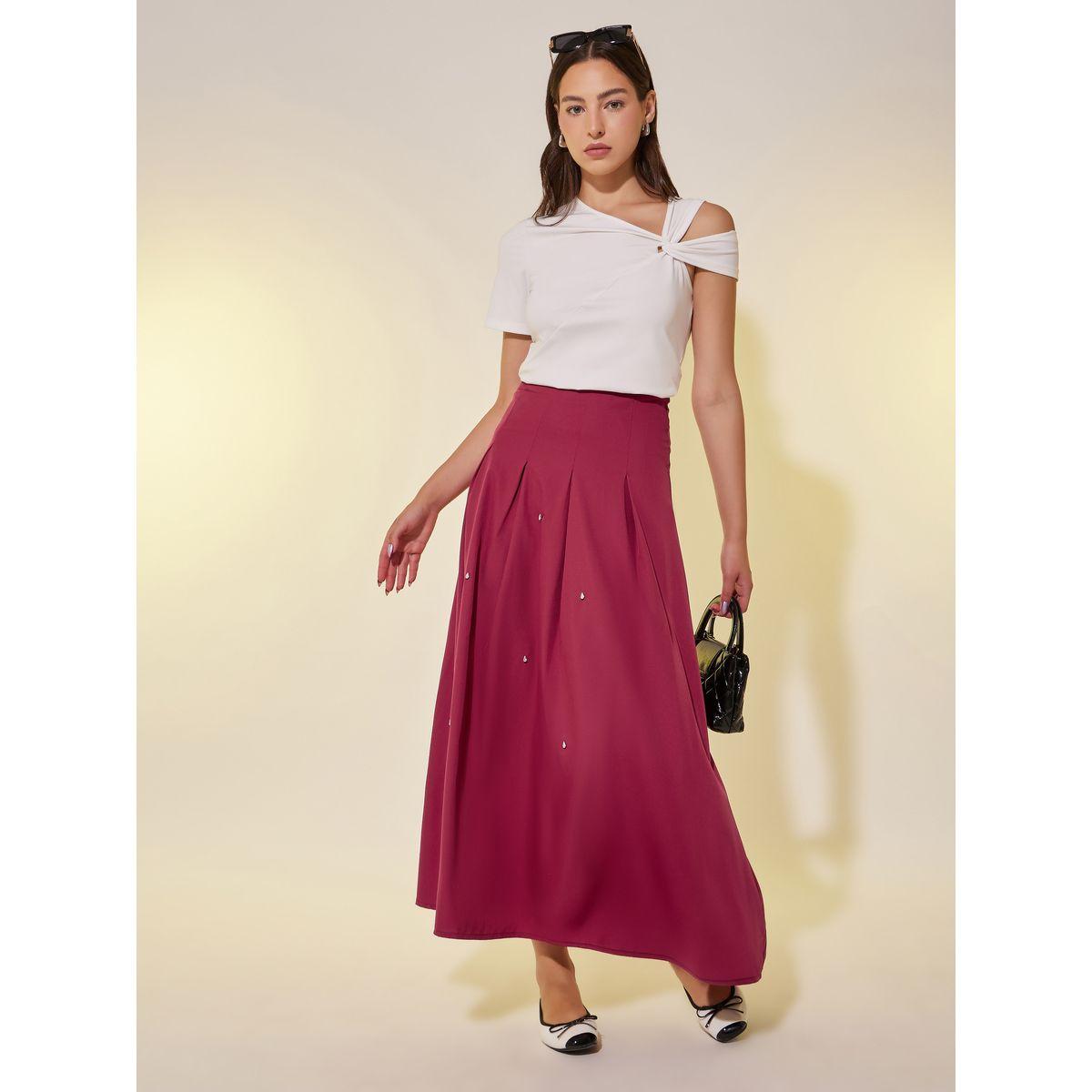 تنورة طويلة بحافة واسعة-women-clothing-bottoms-skirts-image-1