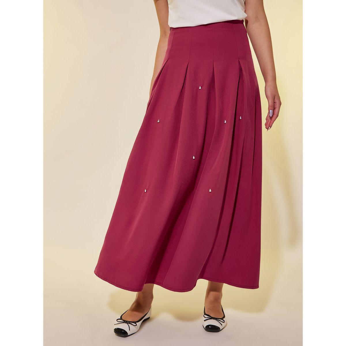 تنورة طويلة بحافة واسعة-women-clothing-bottoms-skirts-image-2