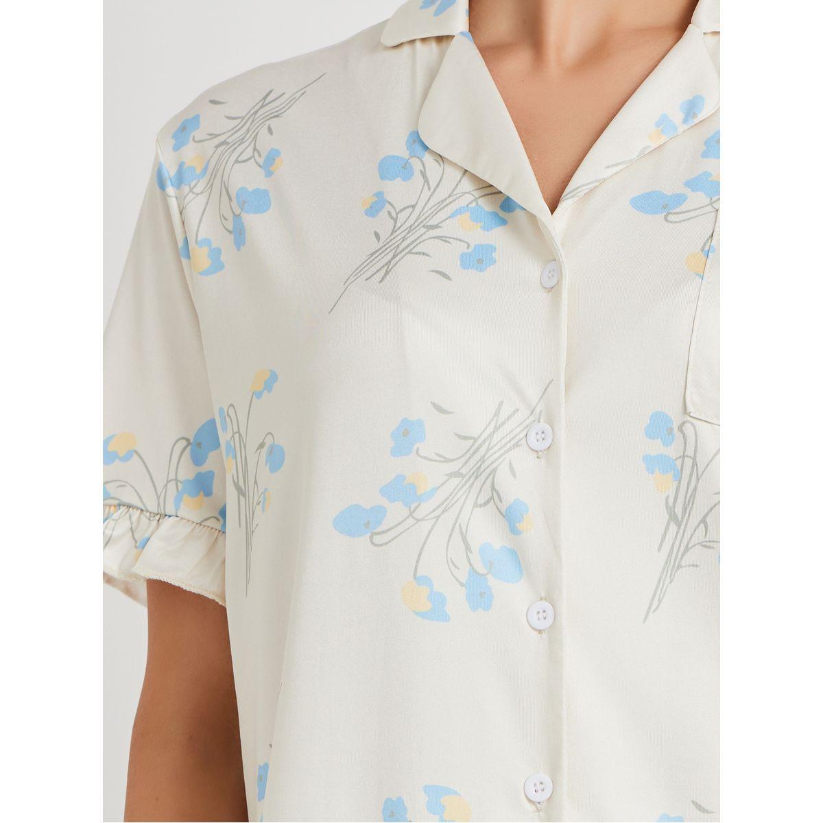 Styli All Over Floral Printed Short Sleeve Shirt and Pyjama Set-women-clothing-nightwear-pyjamas-longsets-image-4