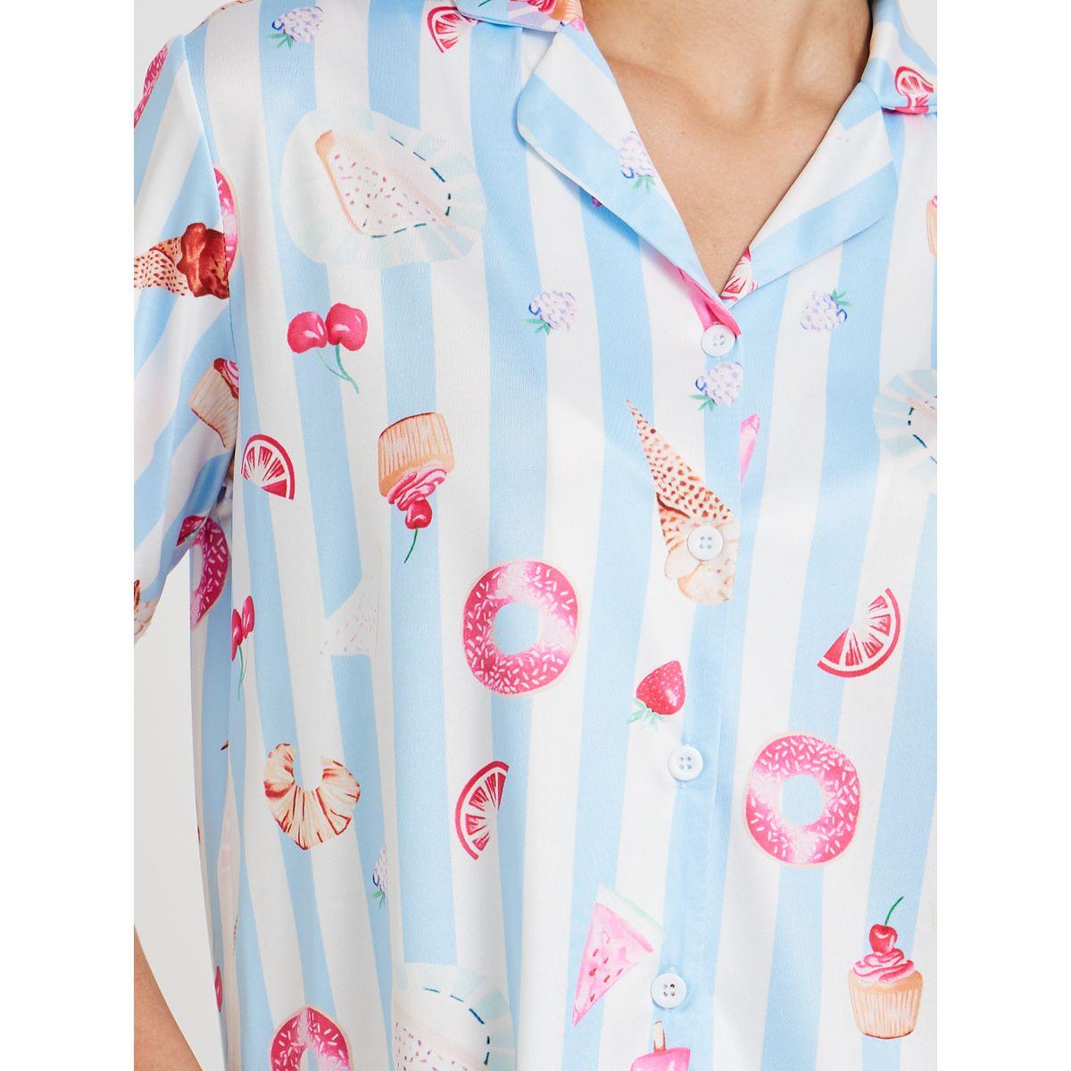Styli All Over Printed Short Sleeve Shirt and Pyjama Set-women-clothing-nightwear-pyjamas-longsets-image-4