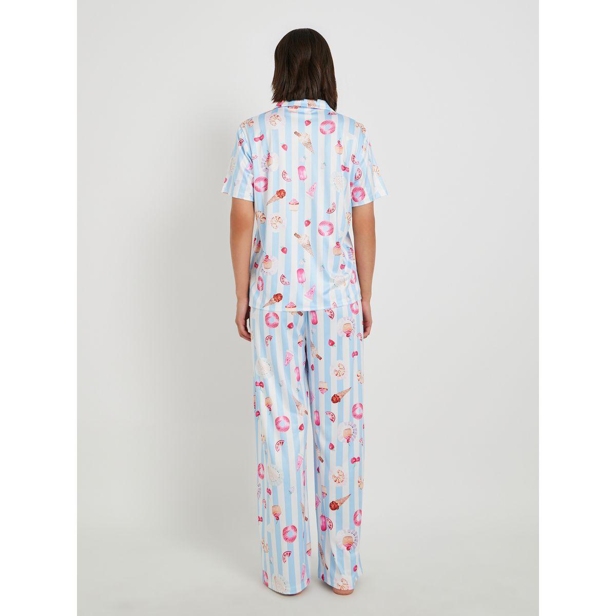 Styli All Over Printed Short Sleeve Shirt and Pyjama Set-women-clothing-nightwear-pyjamas-longsets-image-5