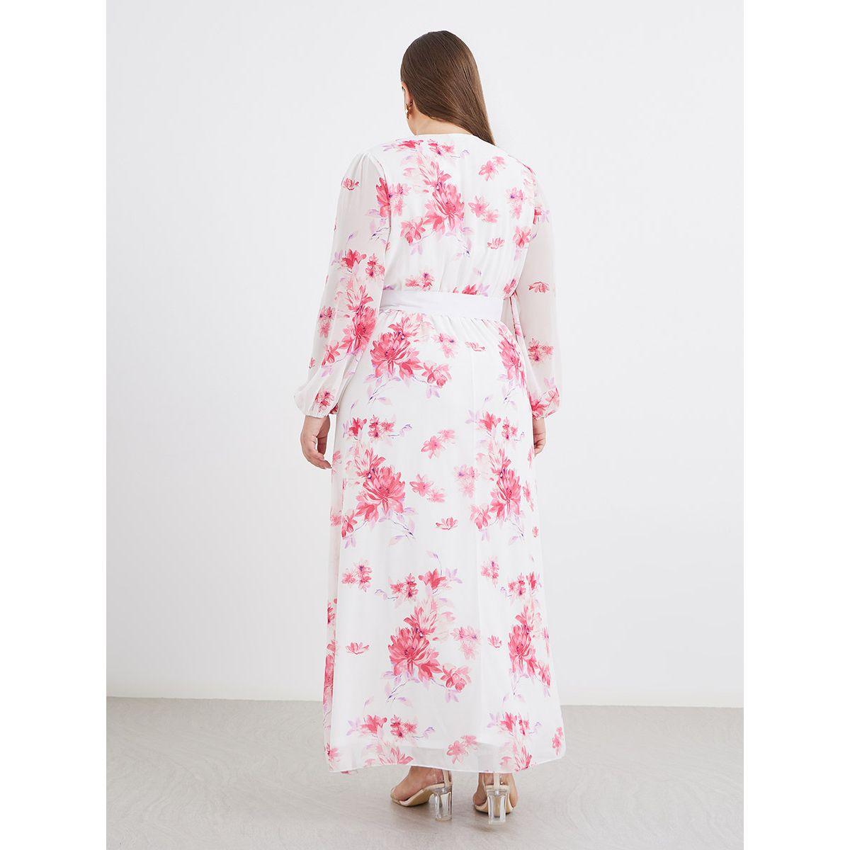 فستان طويل بمقاس كبير وطبعة زهور-women-clothing-dresses-image-5