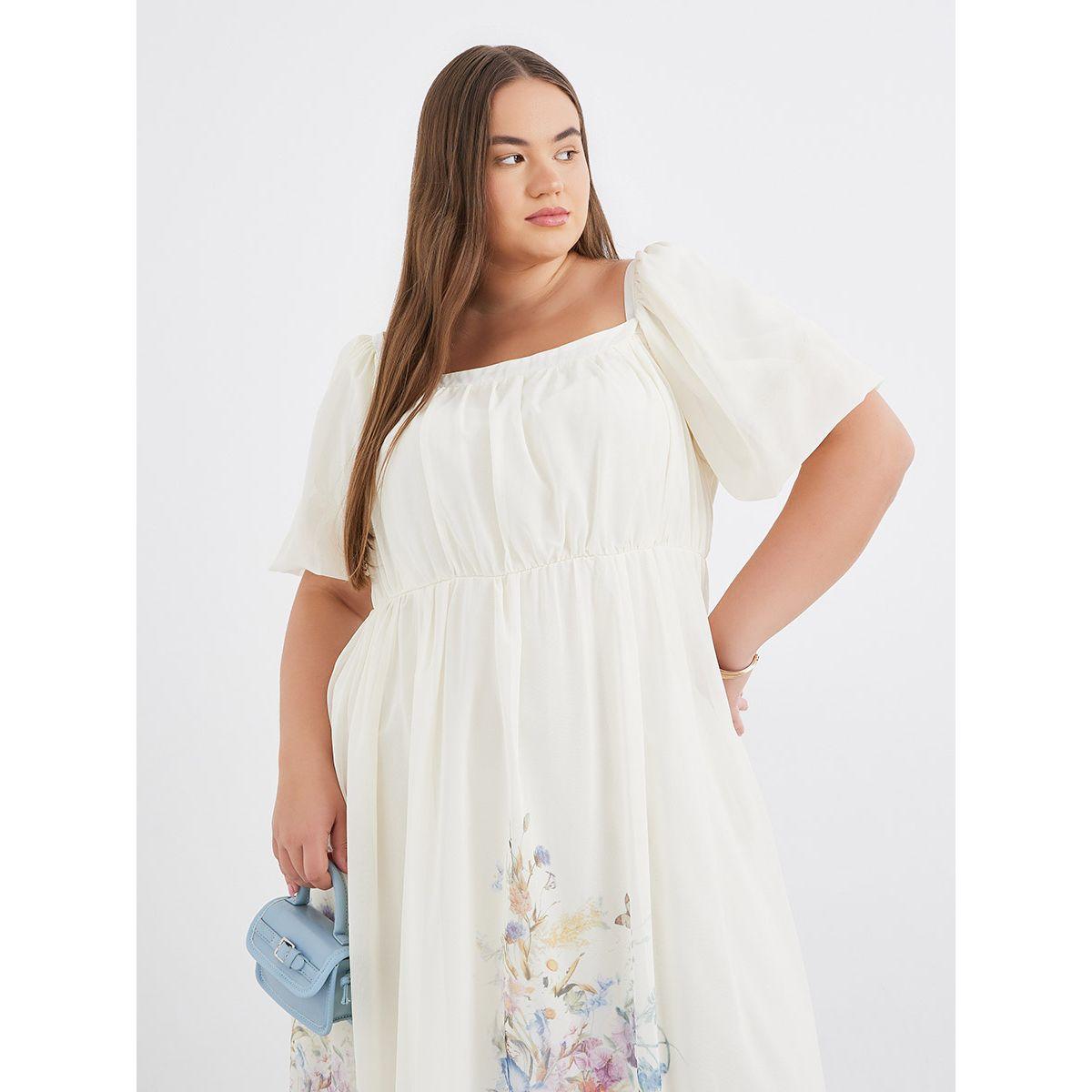 Styli Plus Midi Dress with Square Neck-women-clothing-dresses-image-3