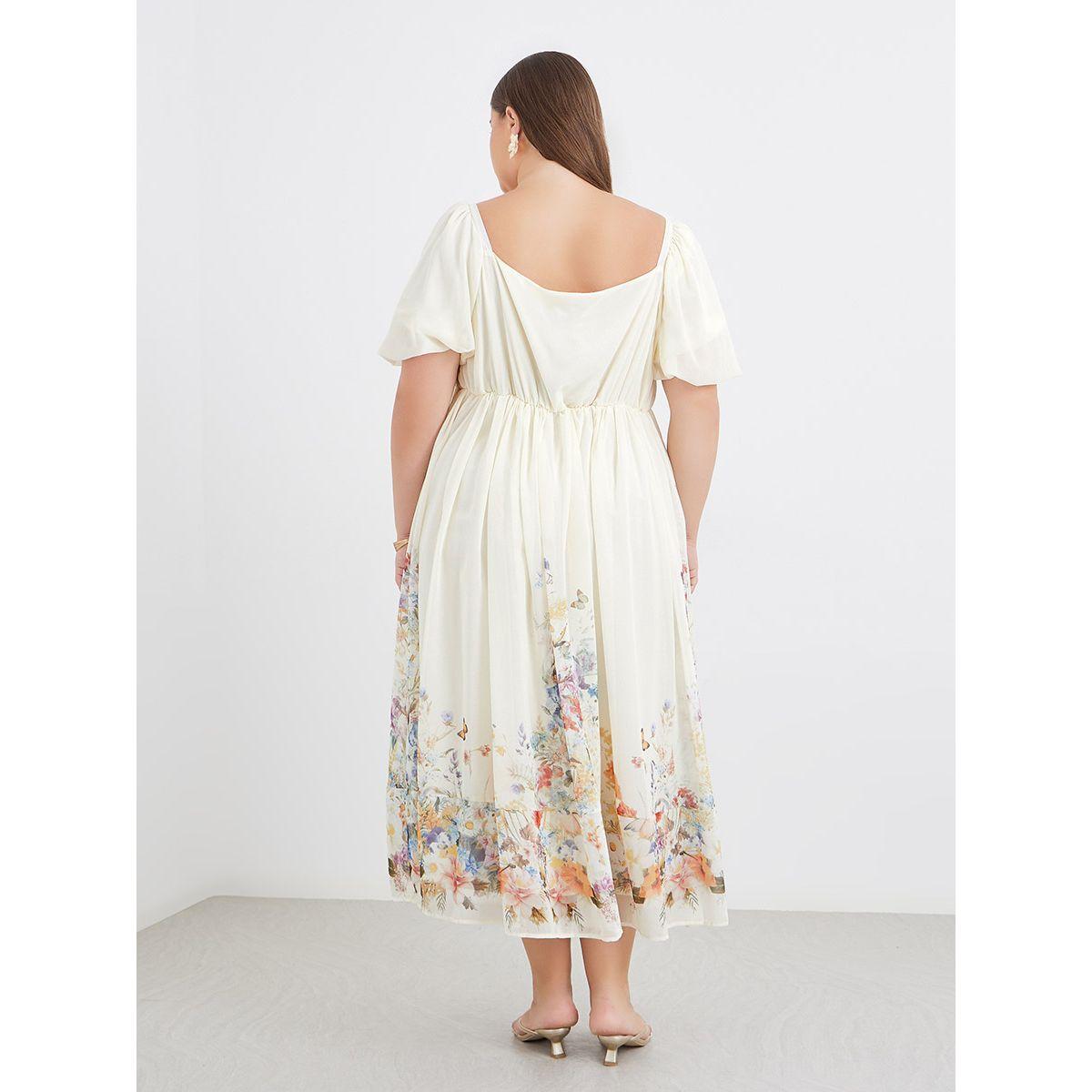 Styli Plus Midi Dress with Square Neck-women-clothing-dresses-image-5