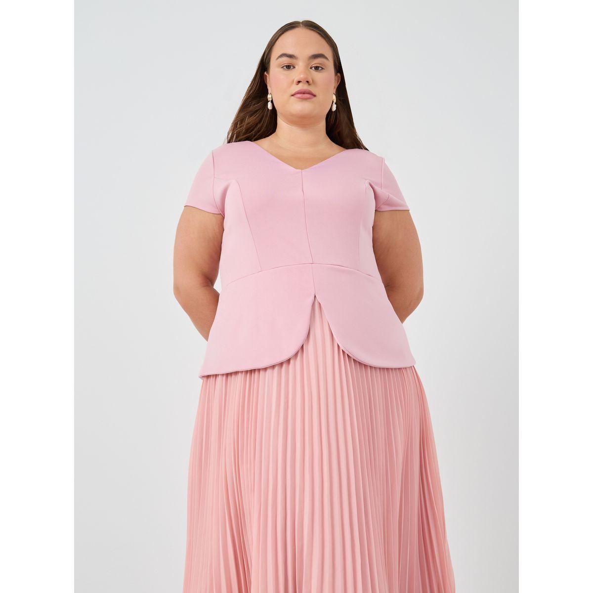 فستان ميدي بمقاس كبير وأكمام قصيرة-women-clothing-dresses-image-3