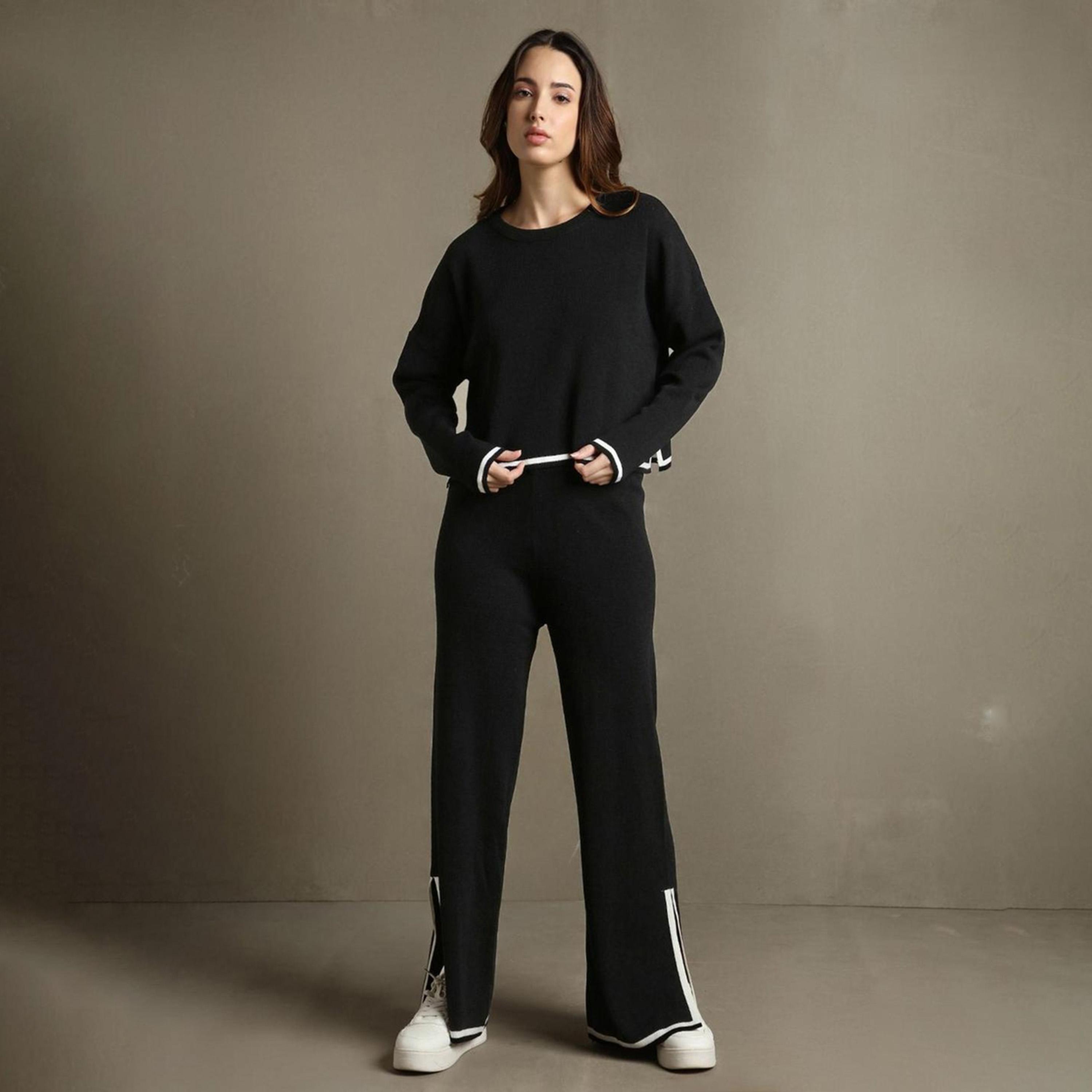 دينيس لينغو× ستايلي-  فستان نسائي من الأكريليك بقصّة عادية وأكمام كاملة-women-clothing-coordsets-image-3